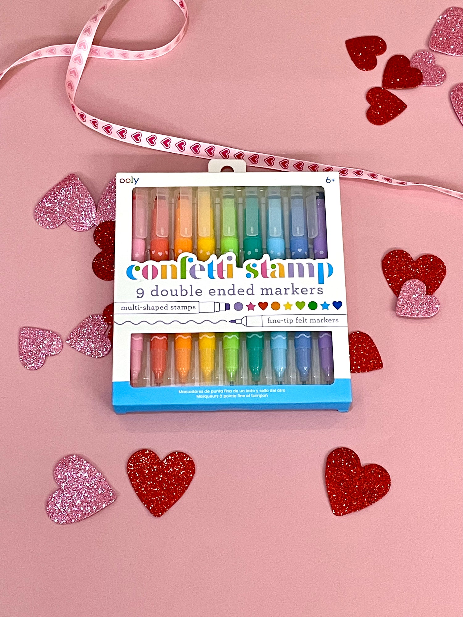 Ooly Confetti Stamp Double Ended Markers Set of 9