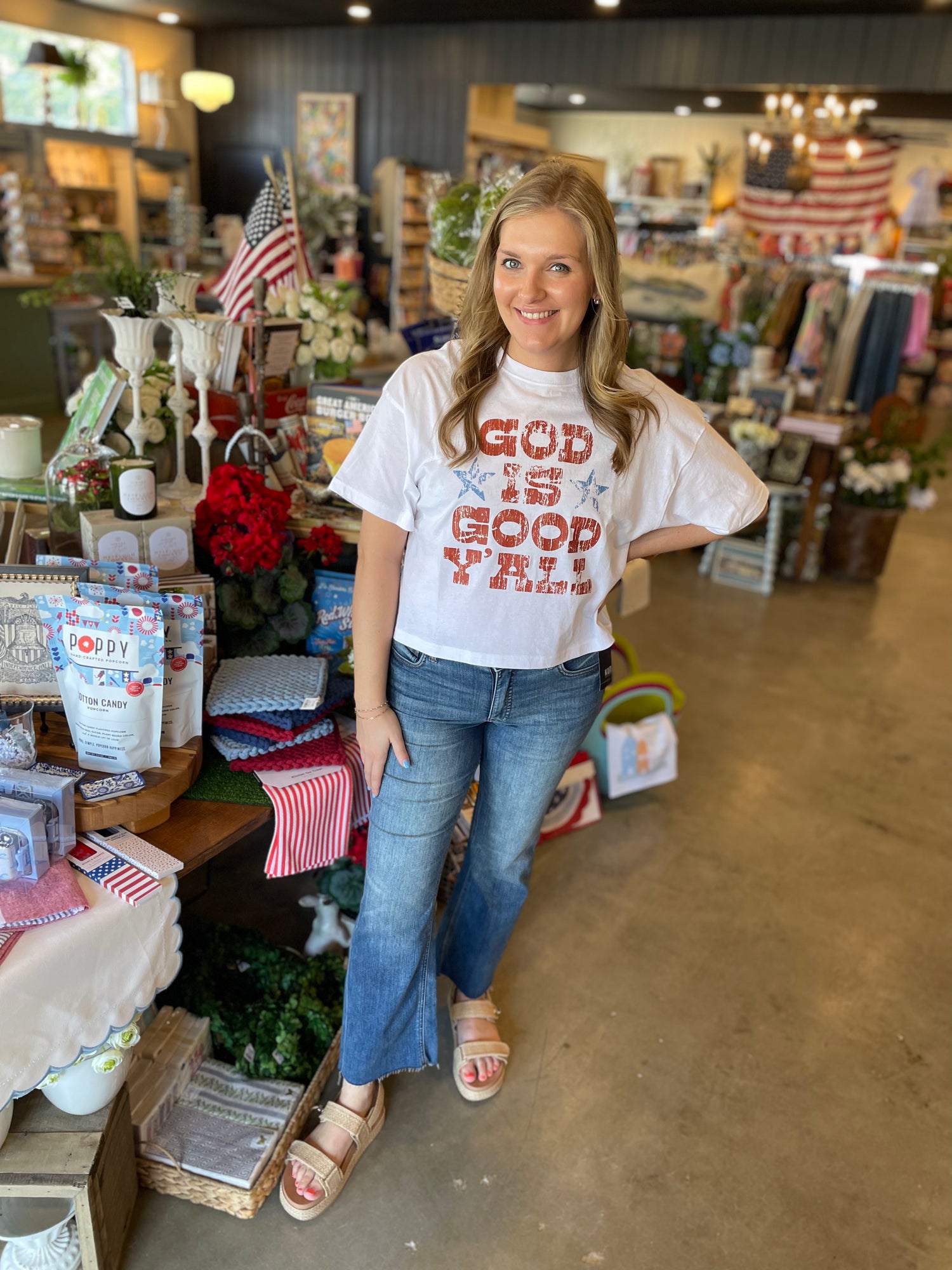 God Is Good Y'all Cropped Tee