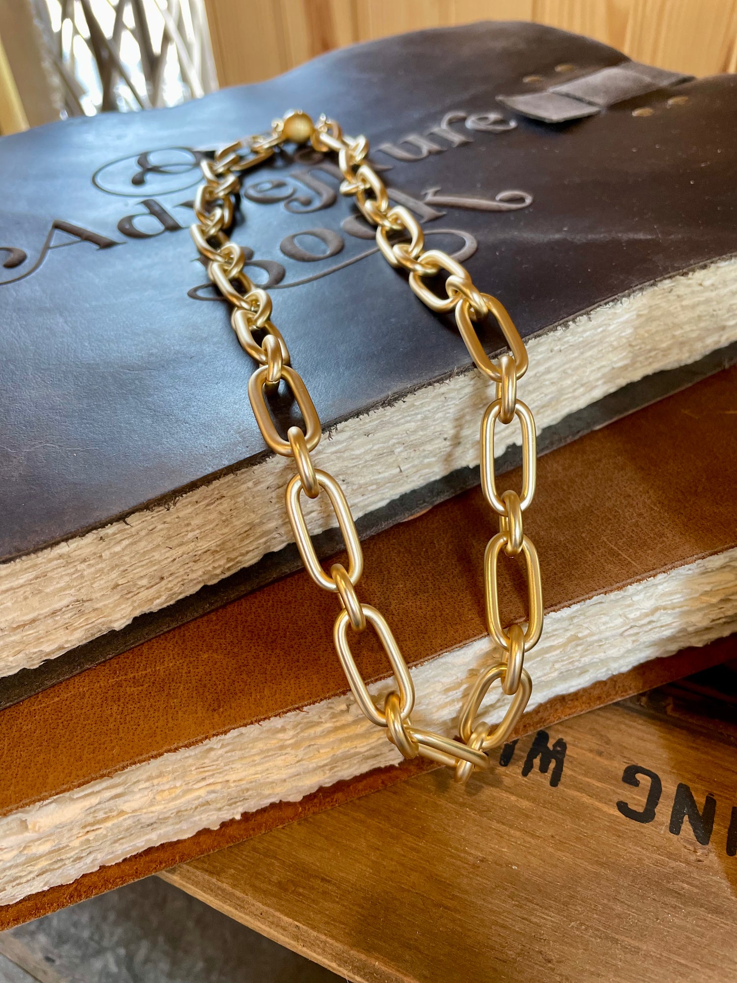 Gold Paper Clip Necklace