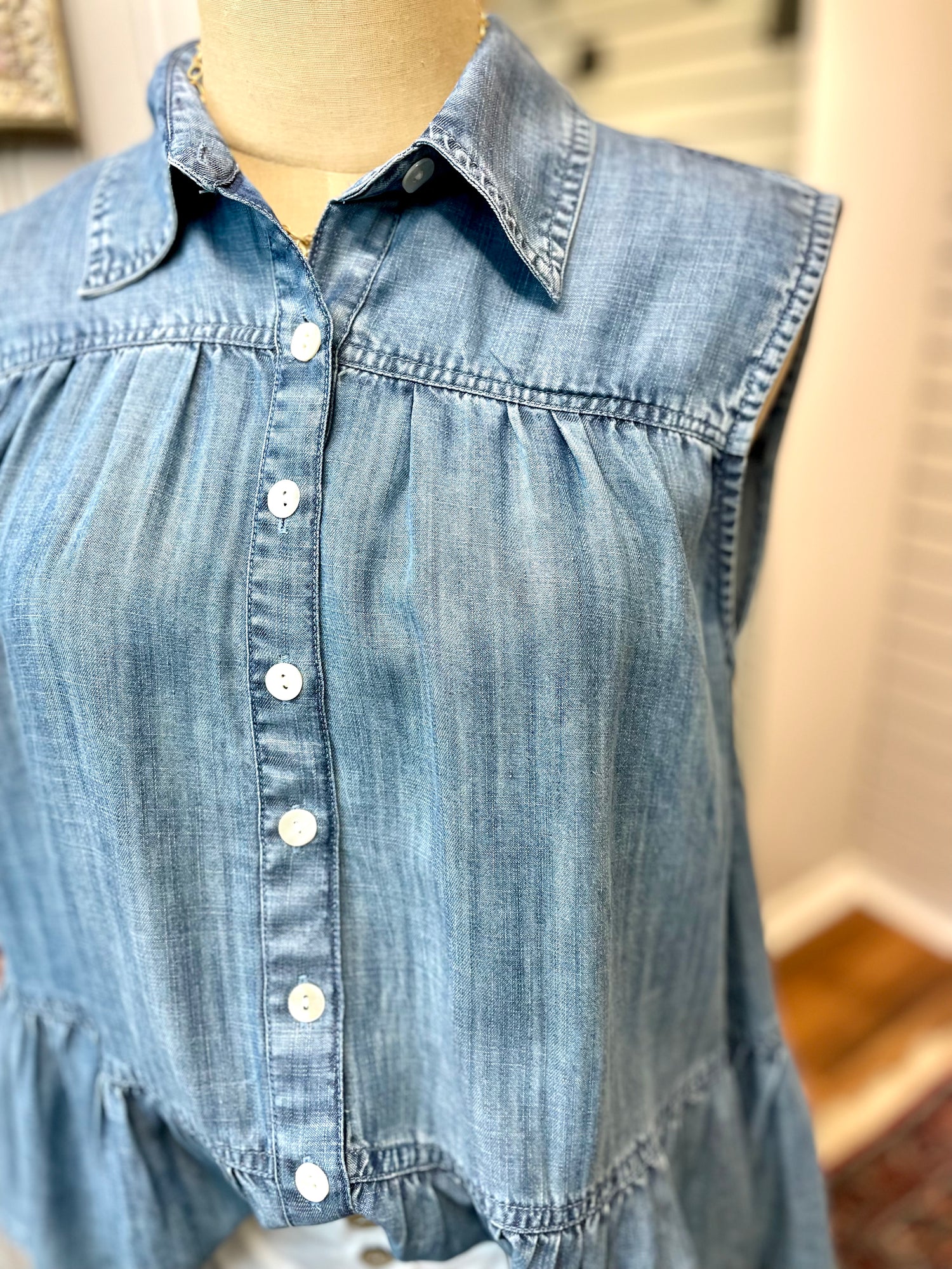 Ivy Jane Denim Tiered Top