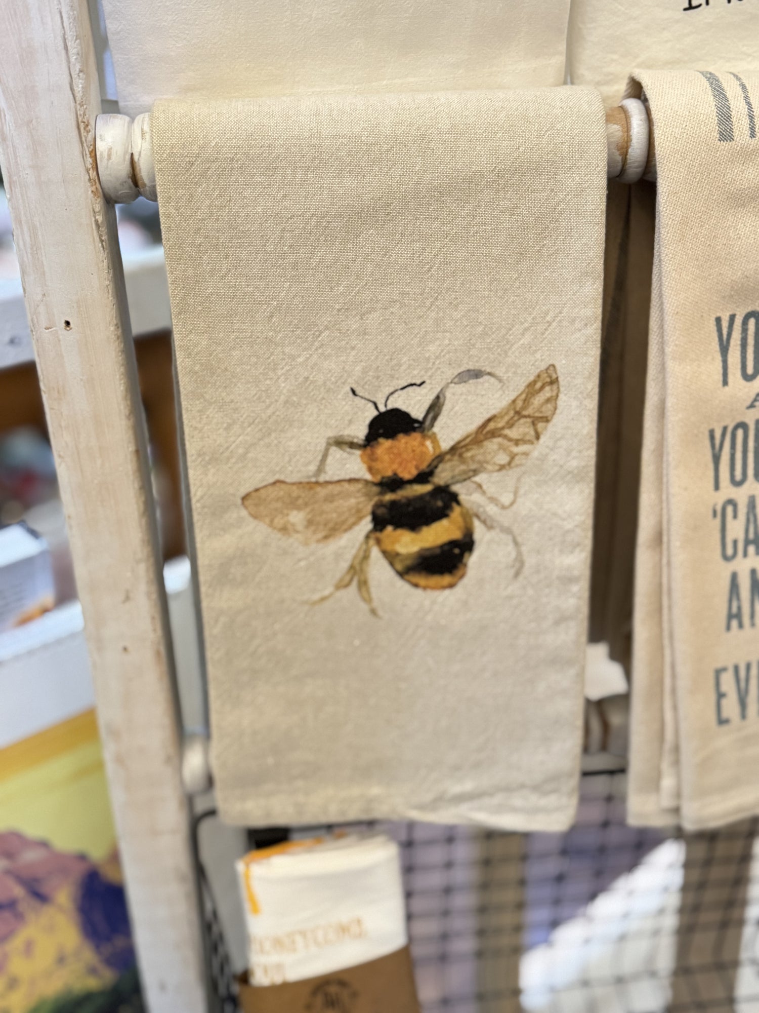 Bumble Bee Tea Towel Natural