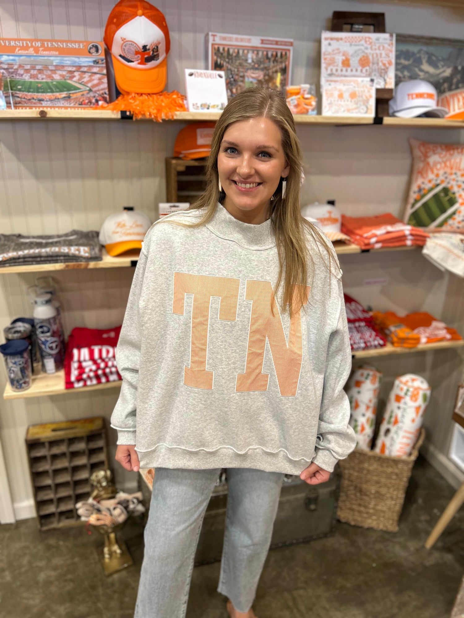 TN Embroidered Mock Neck