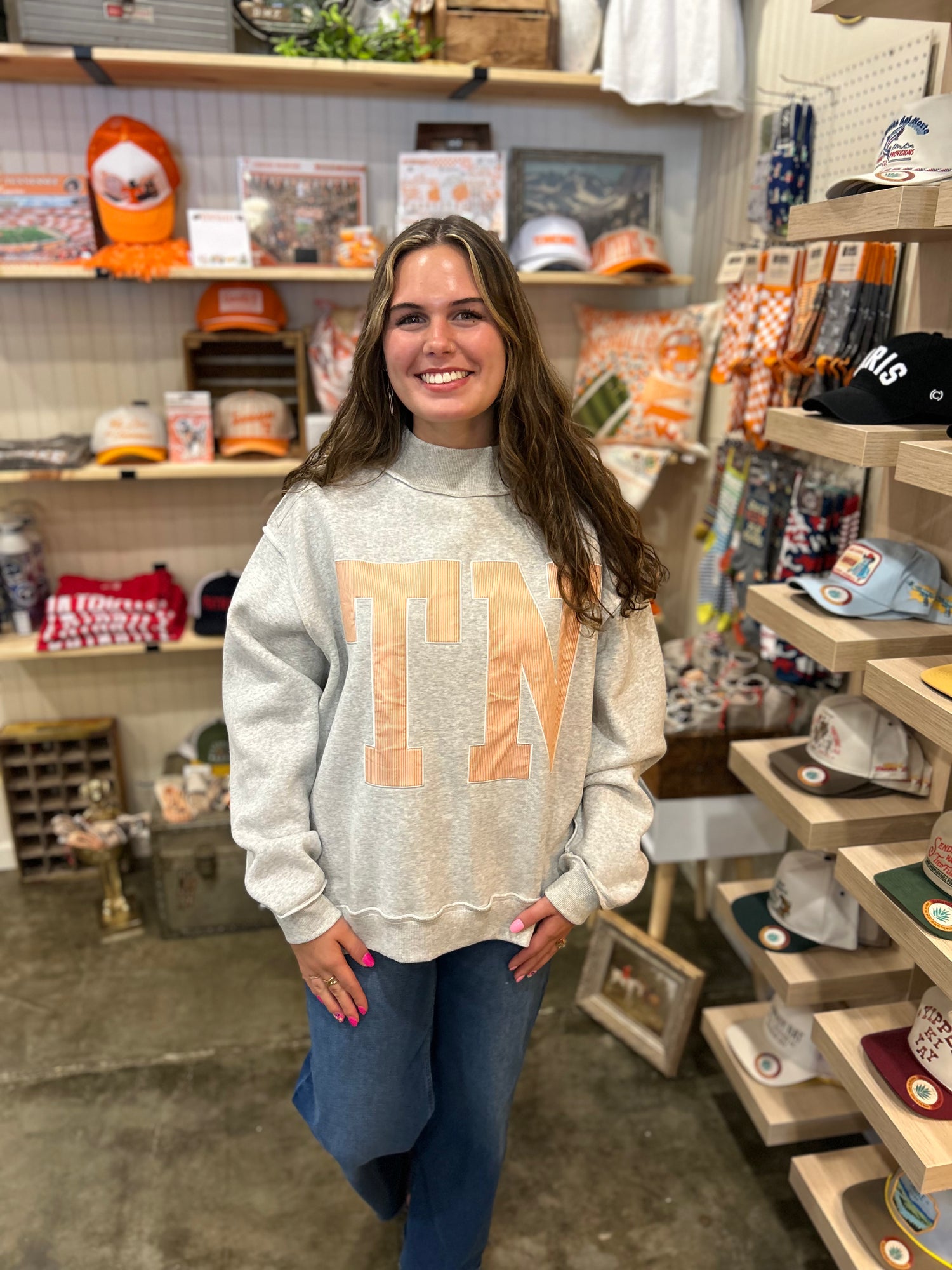 TN Embroidered Mock Neck