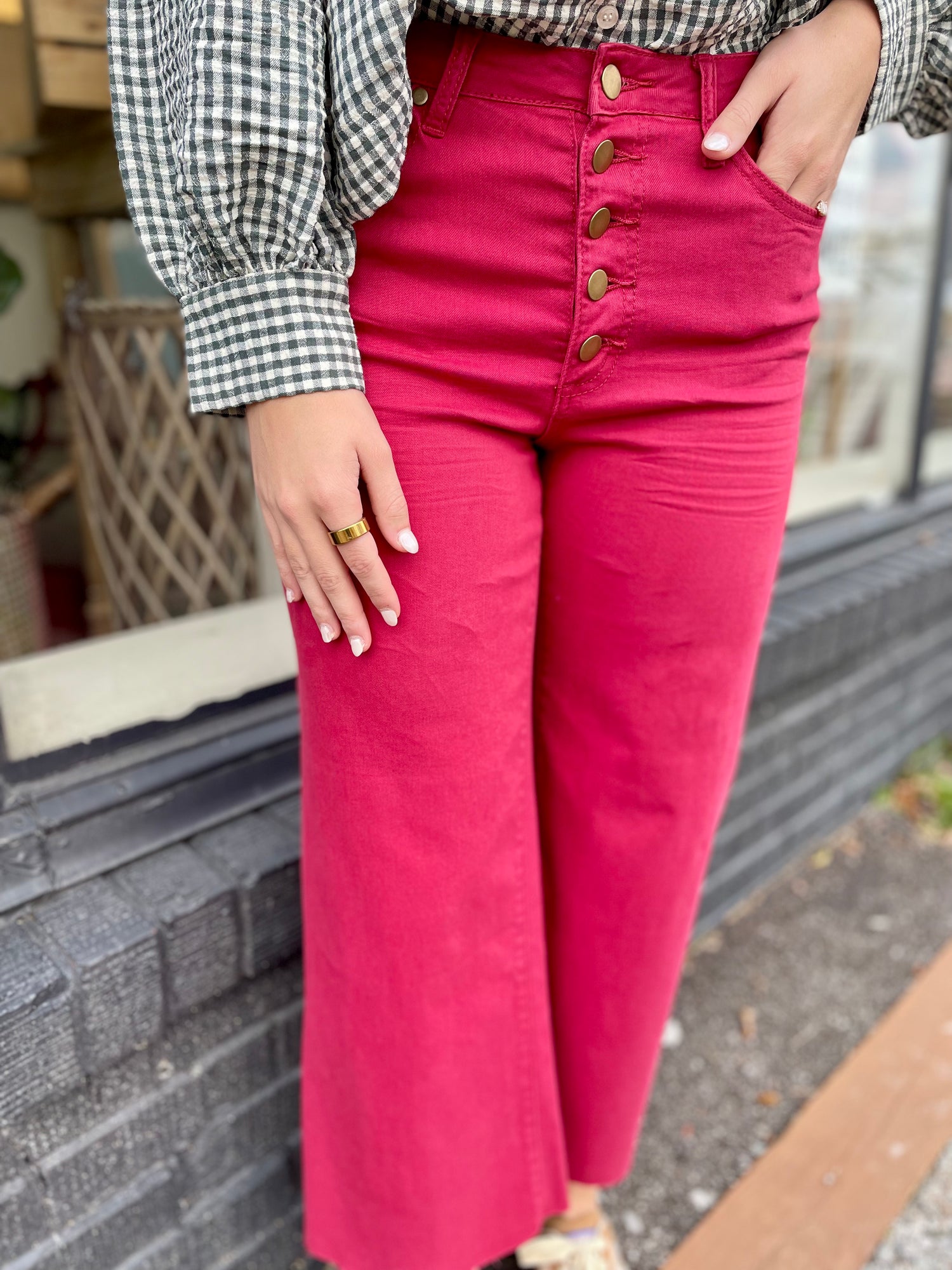 Red Velvet Bell Bottoms