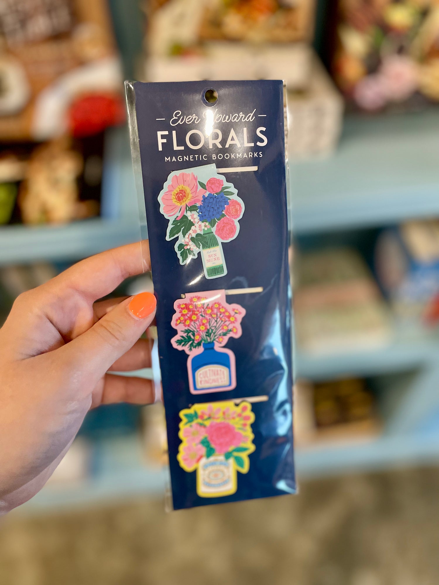 Ever Upward Florals Shaped Magnetic Bookmarks