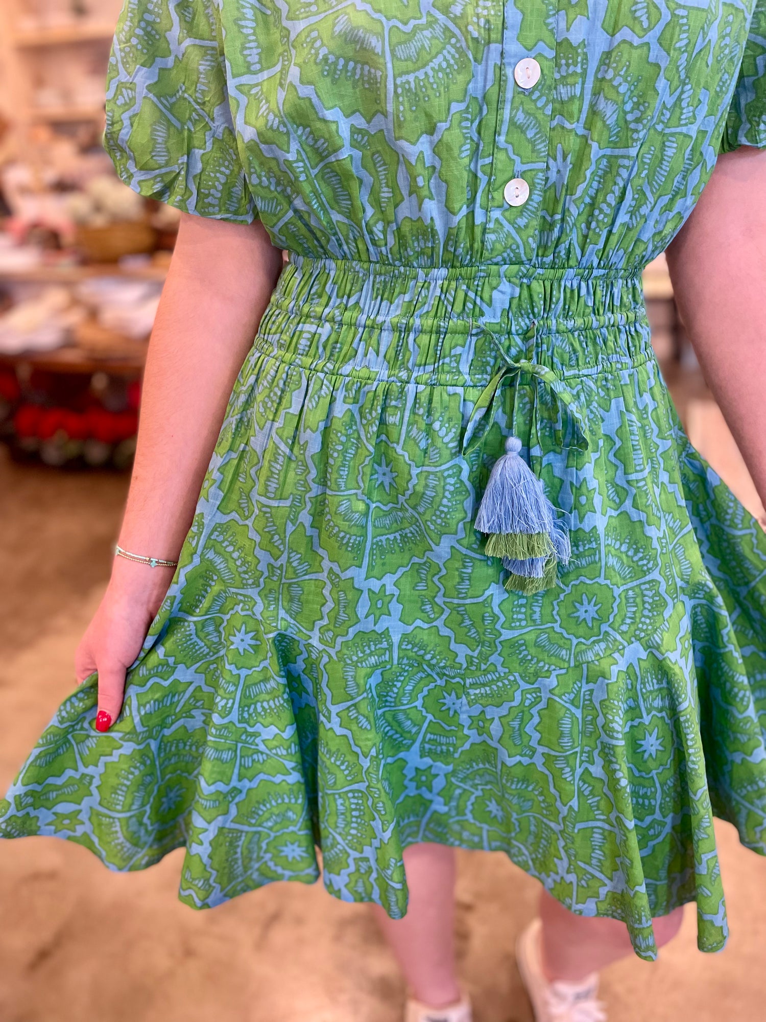 Flounced Hem Shirt Dress