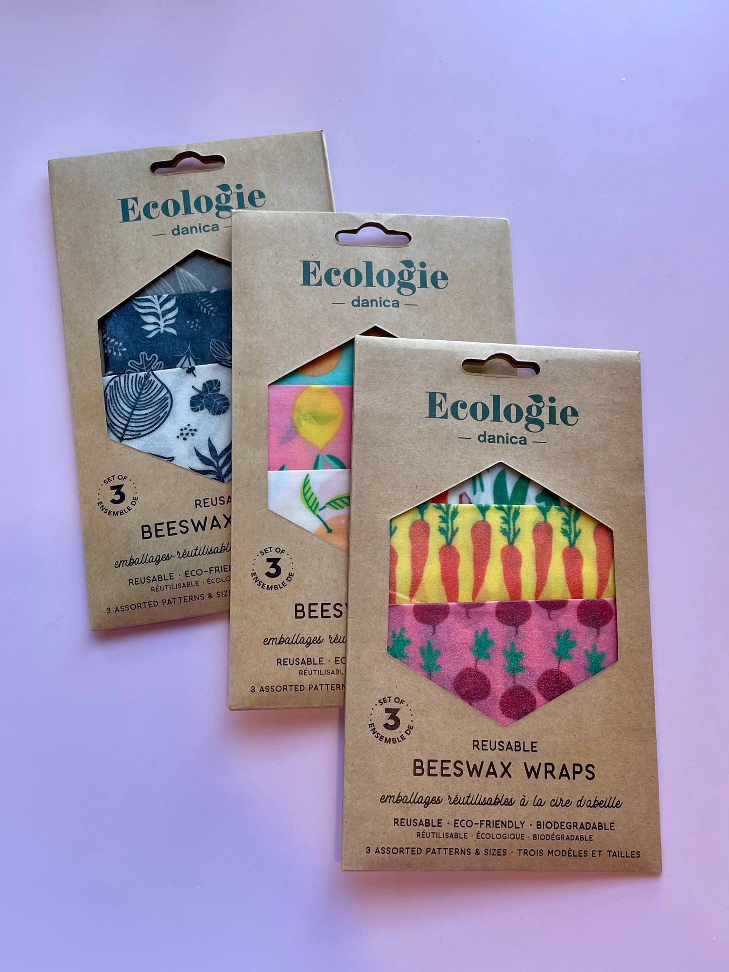 Ecologie Beeswax Food Storage Citrus Print Set of 3