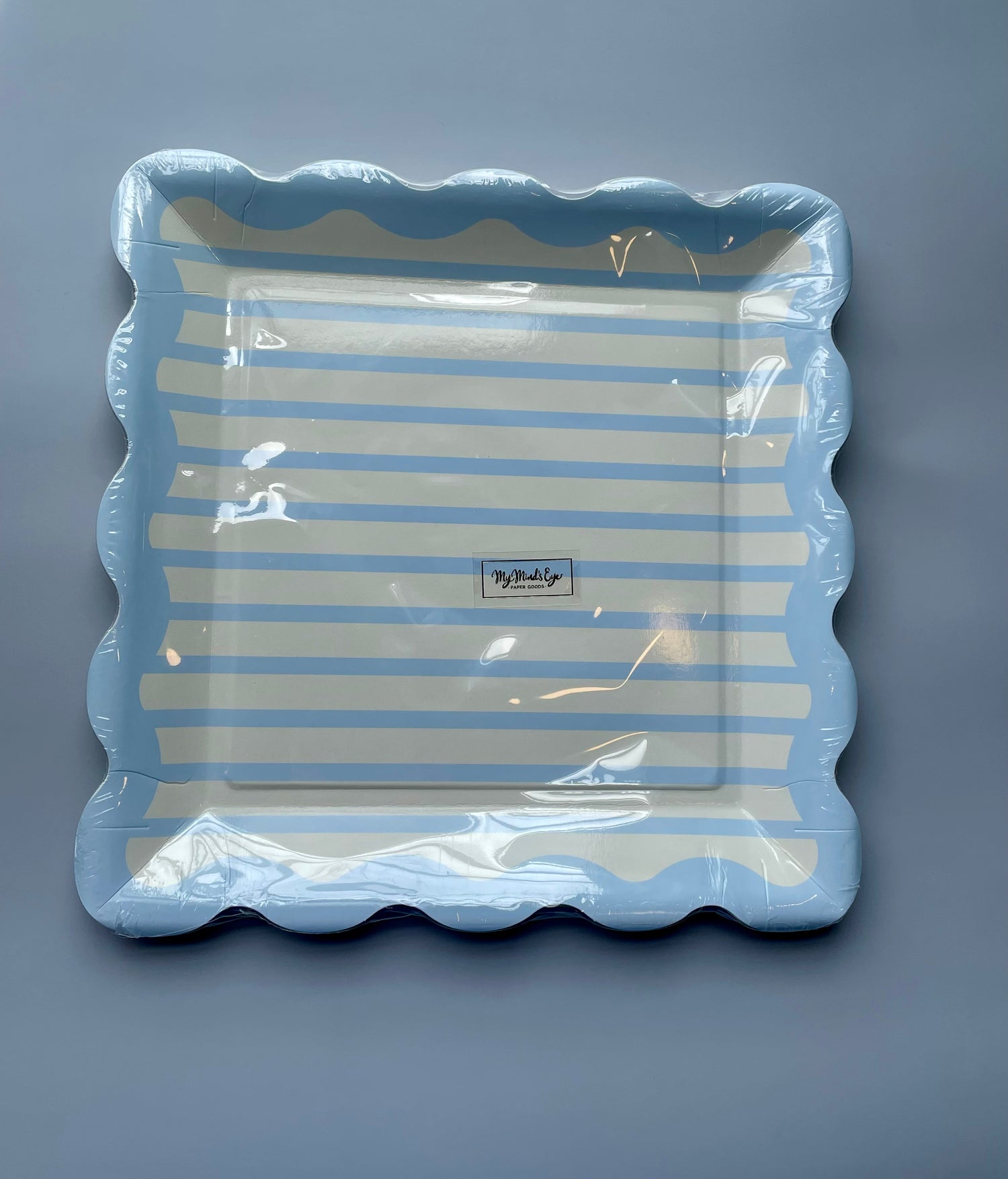 Blue Striped Scallop Plate