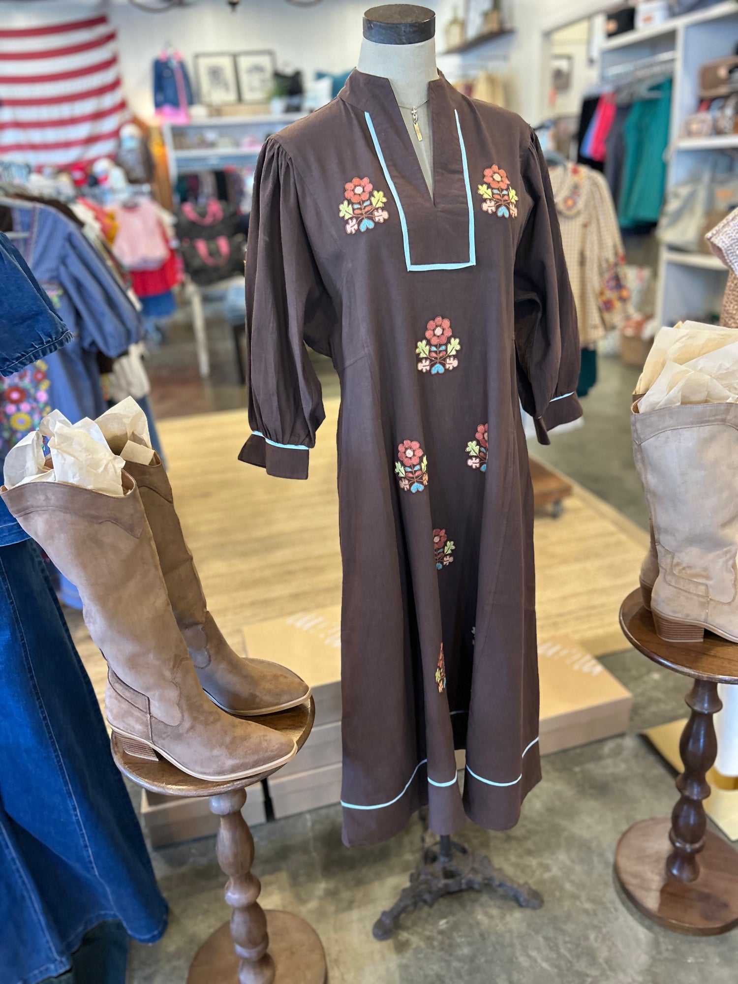 Kaftan Dress with FolkLoric Embroidery