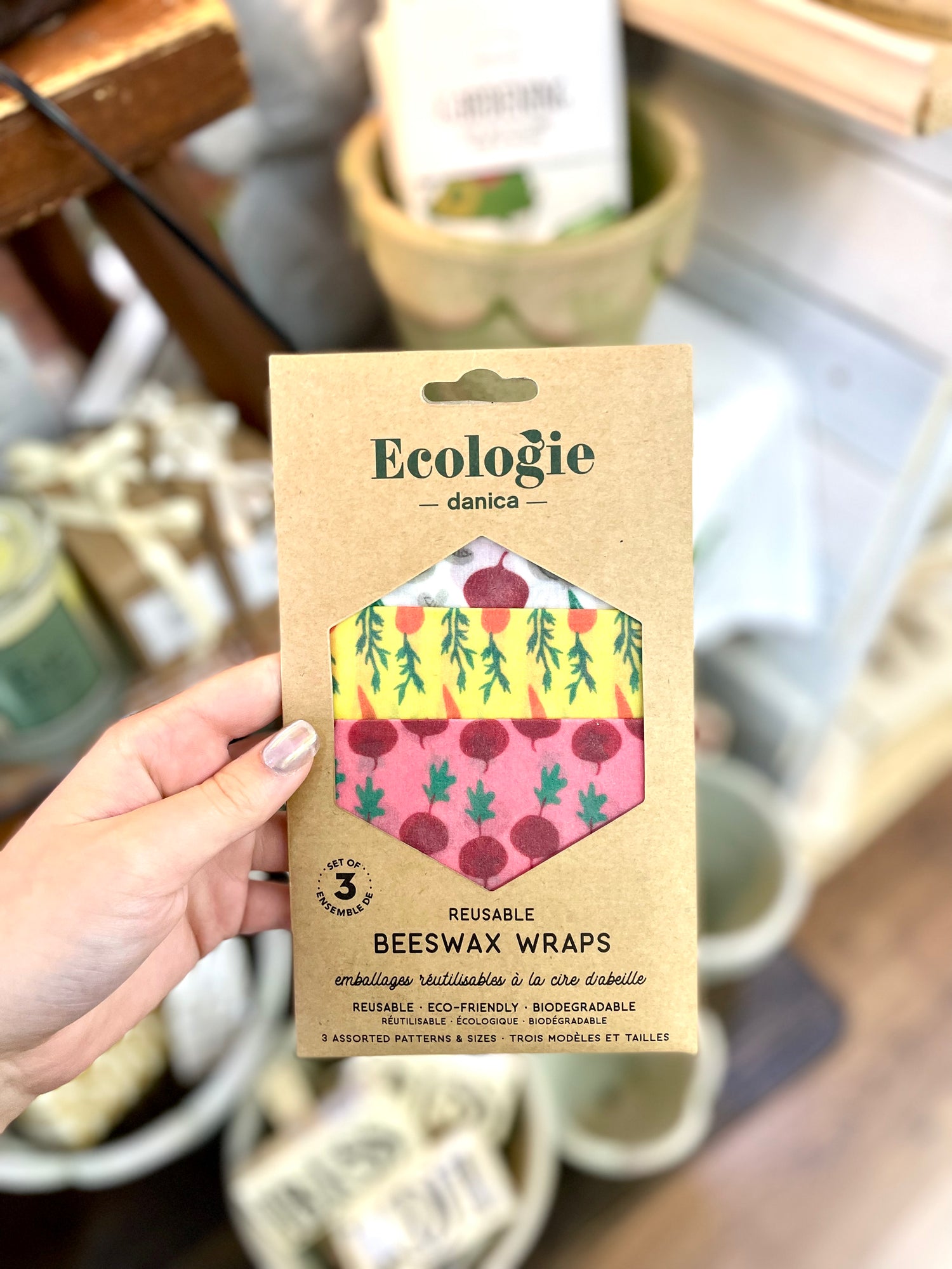 Ecologie Beeswax Food Storage Veggies Print Set of 3