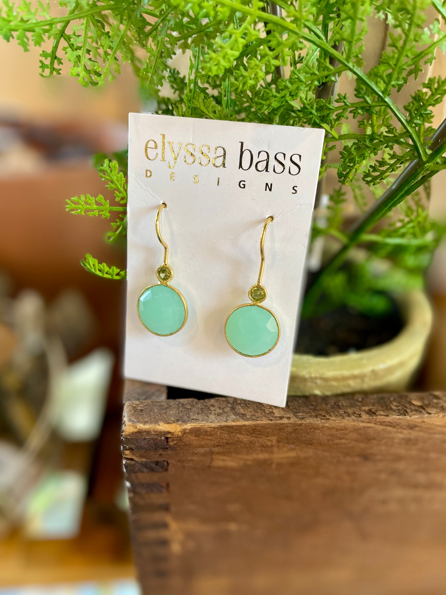 EBass Chalcedony & Peridot Double Round Earring E913