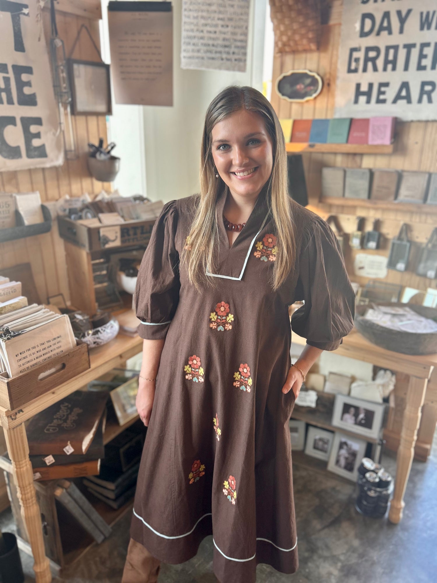 Kaftan Dress with FolkLoric Embroidery