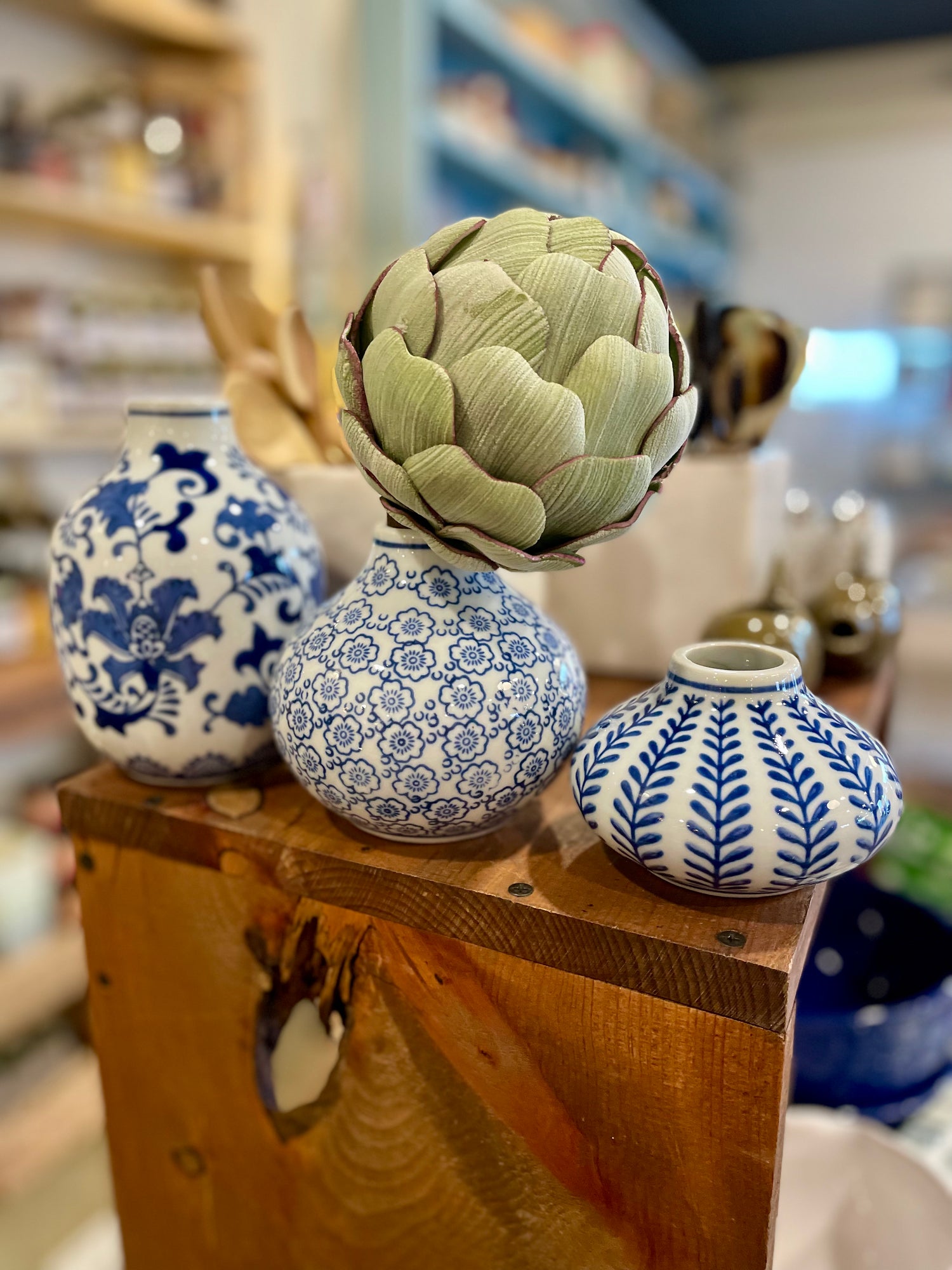 Hand-Stamped Stoneware Vases