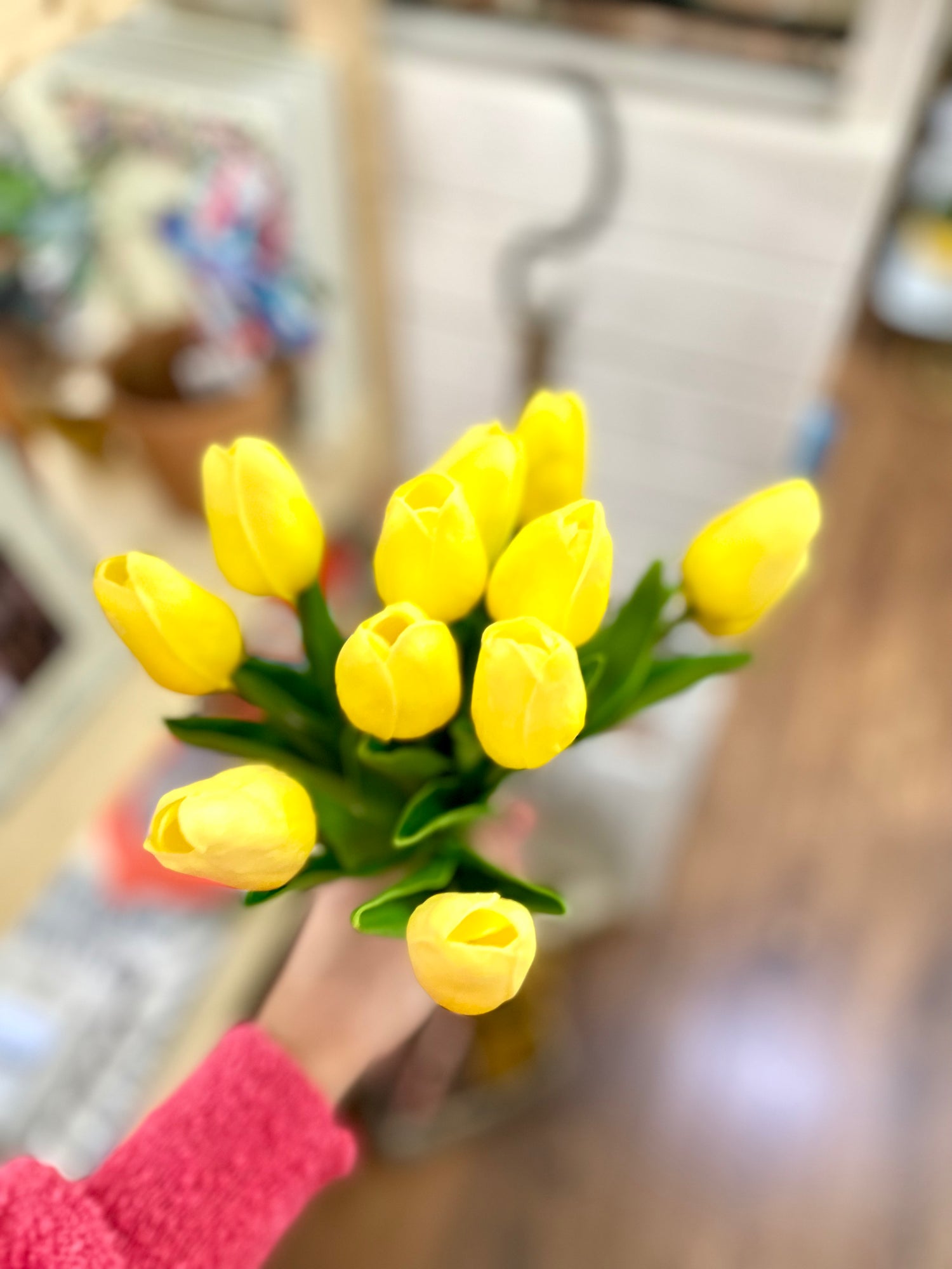 Tulips Yellow Mini Real Touch Bundle 12 stems