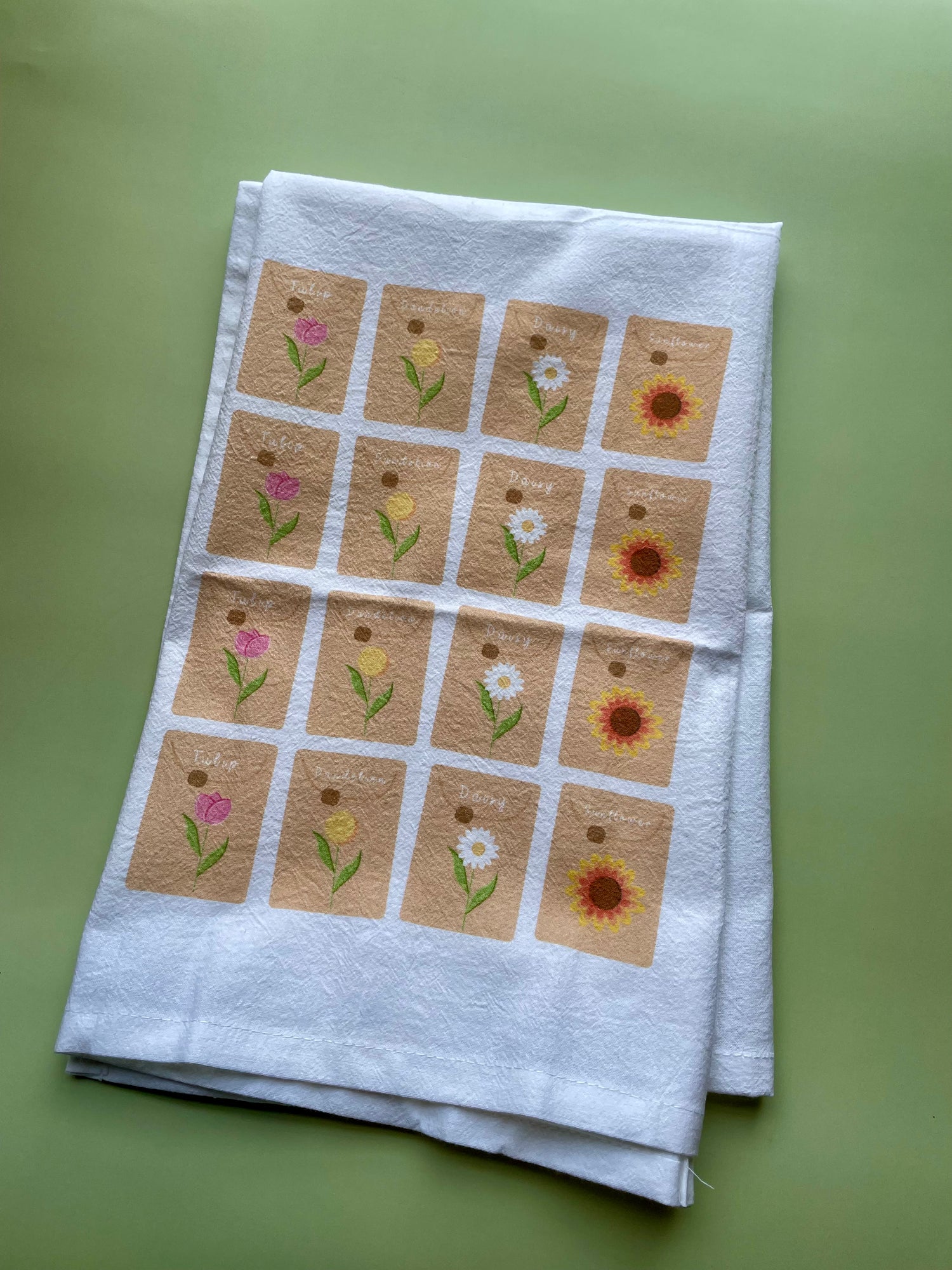 Flower Seeds Tea Towel
