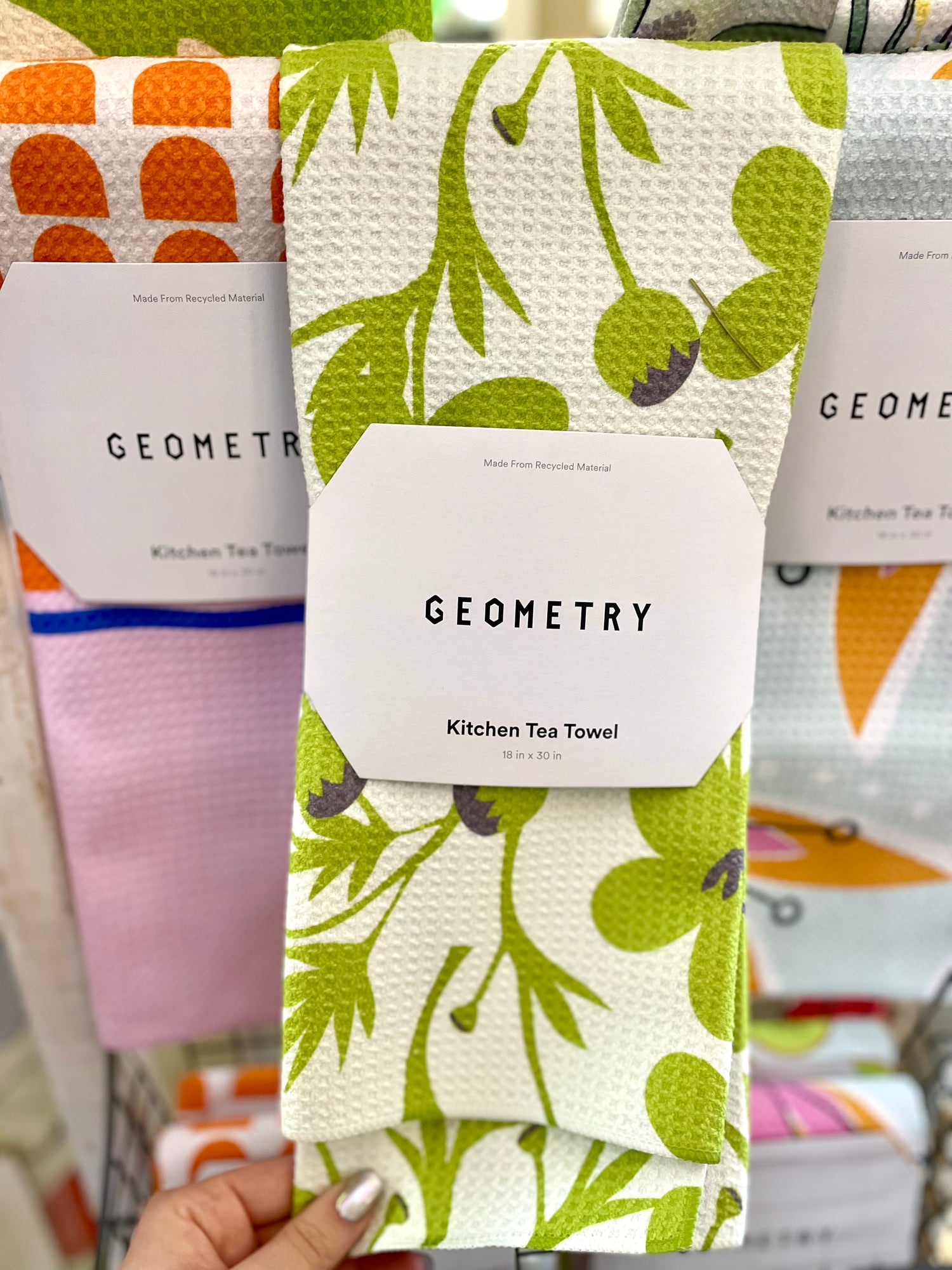 Blooming Blossoms Geometry Tea Towel