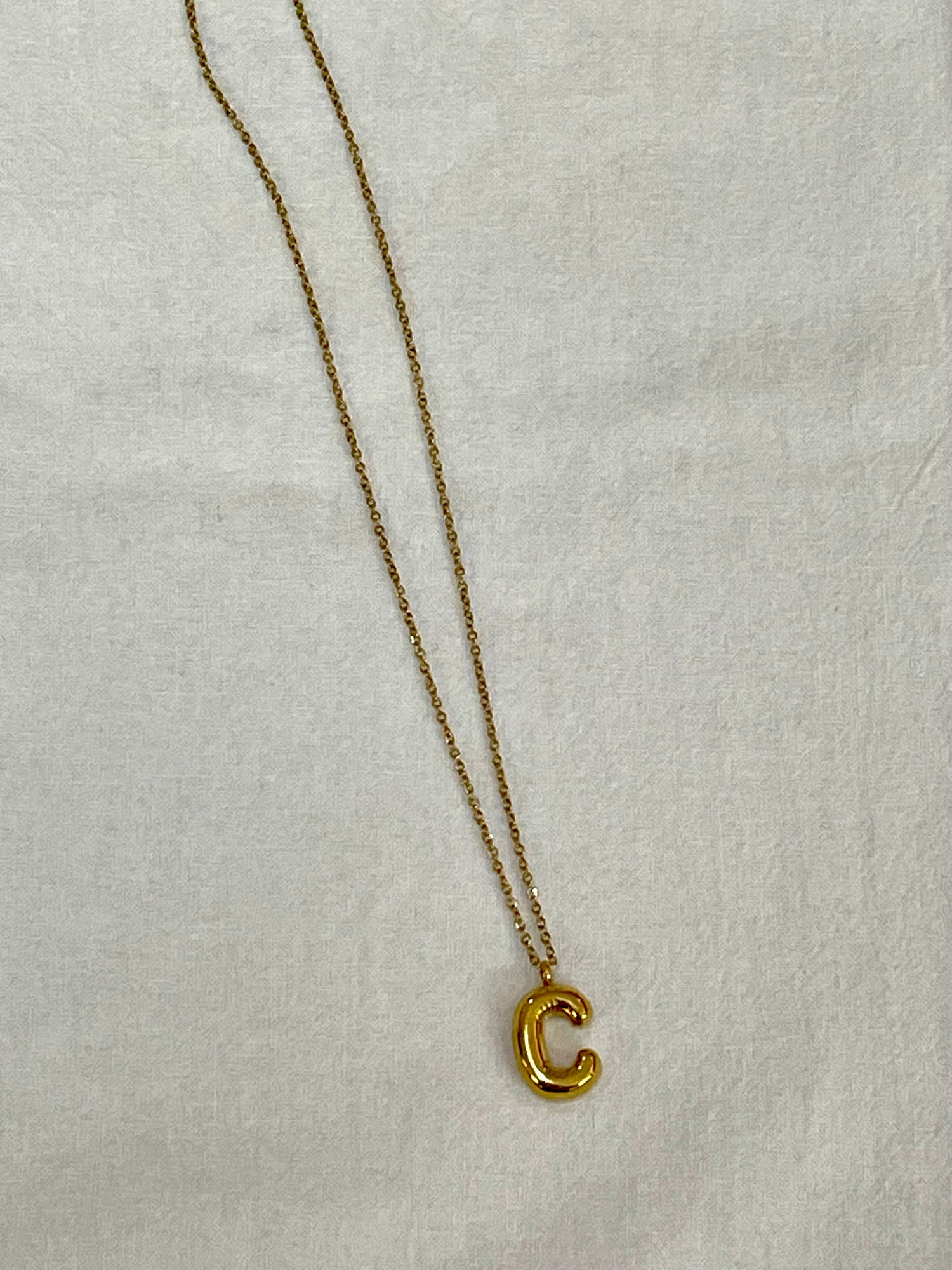 Gold Initial Necklace C