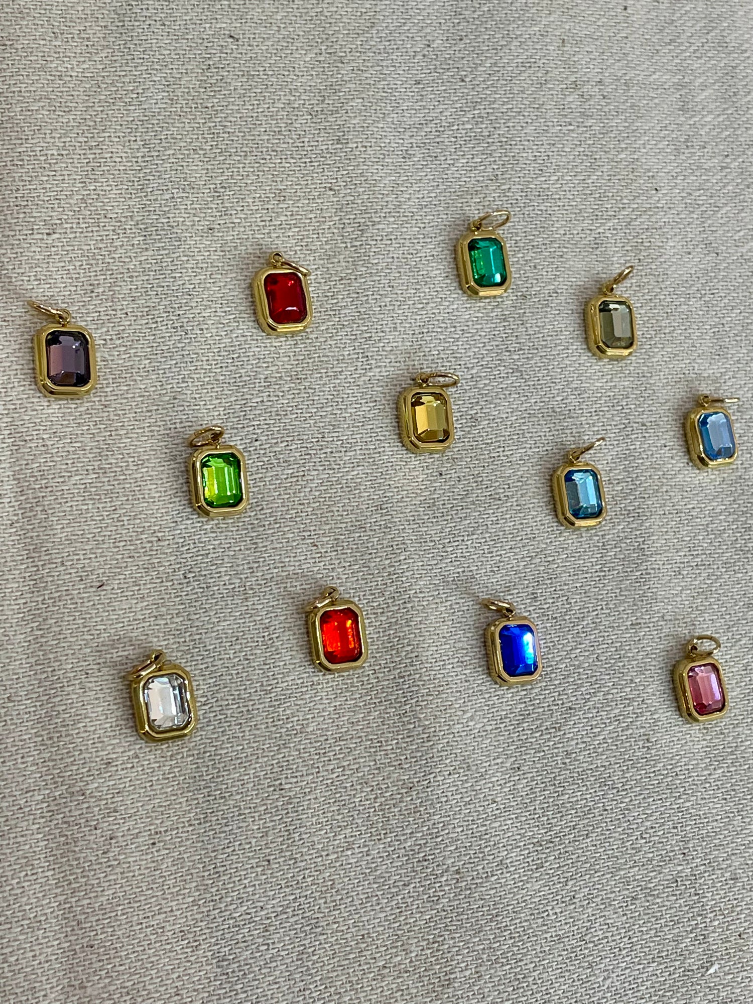 Rectangle Gemstone Charm