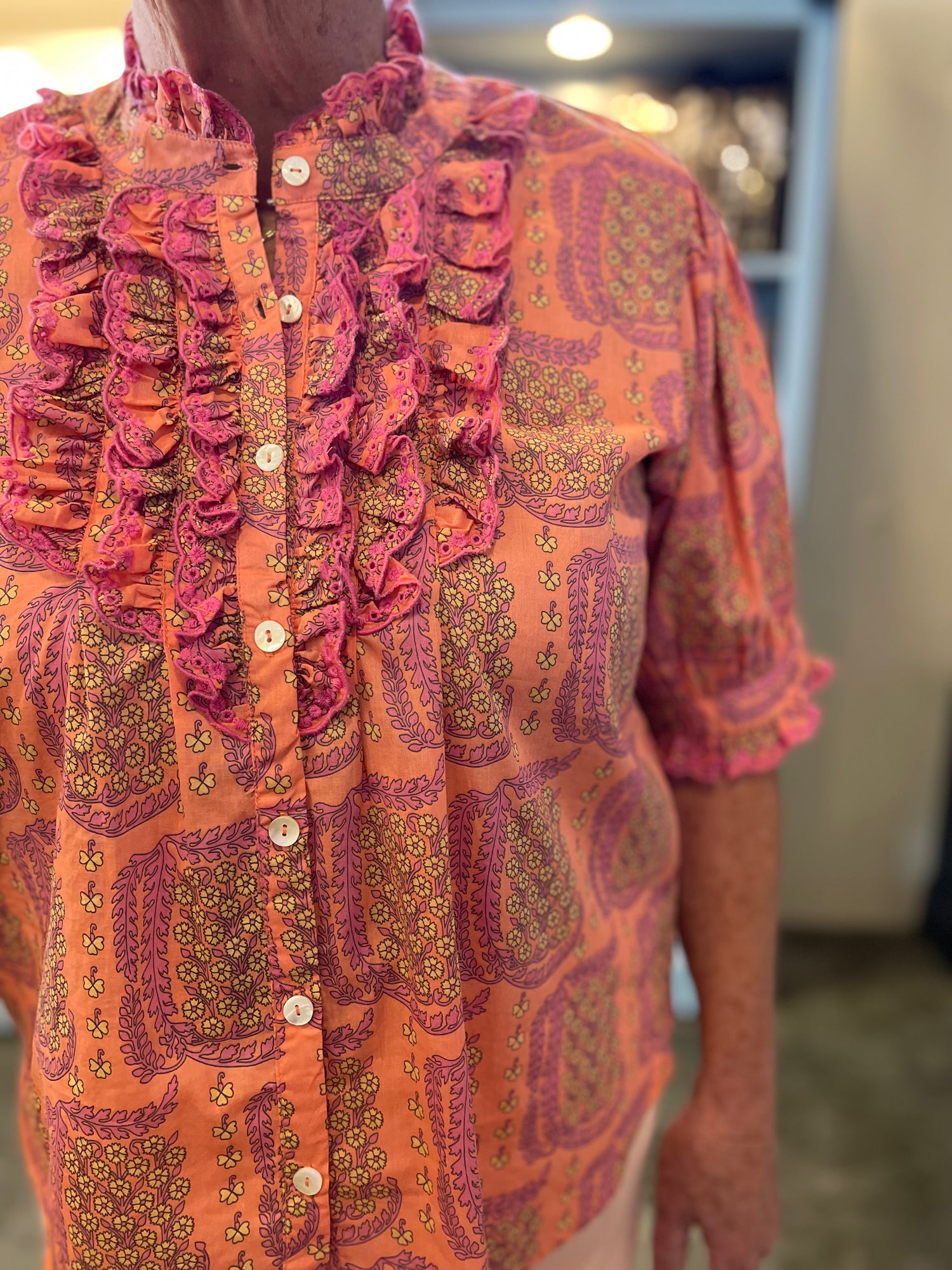 Eyelet Ruffled Shirt