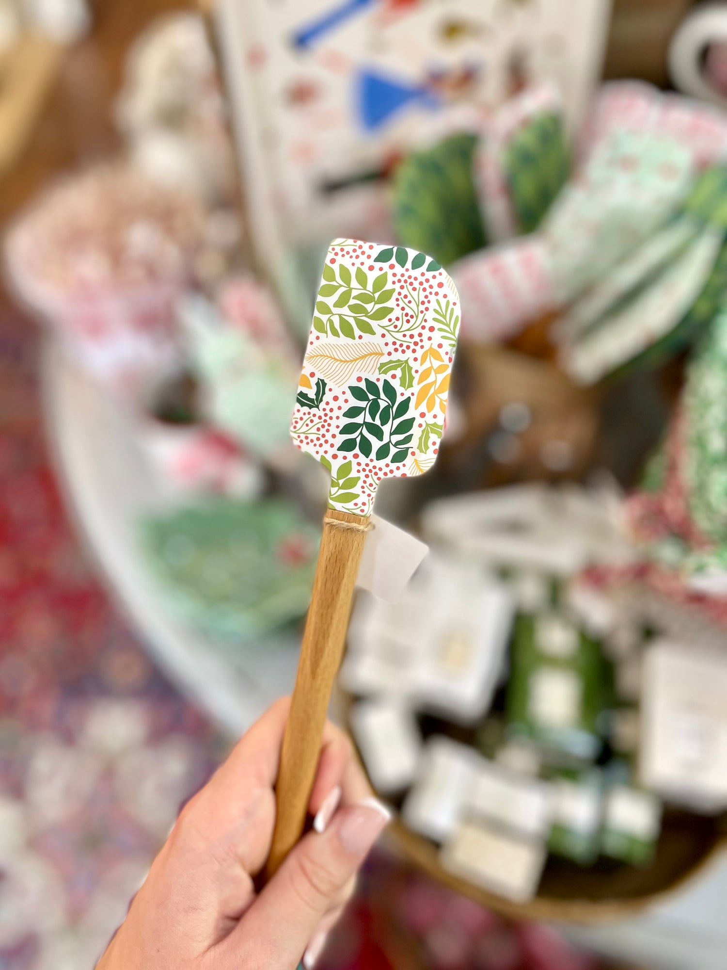 Small Wooden Spatula with Pattern