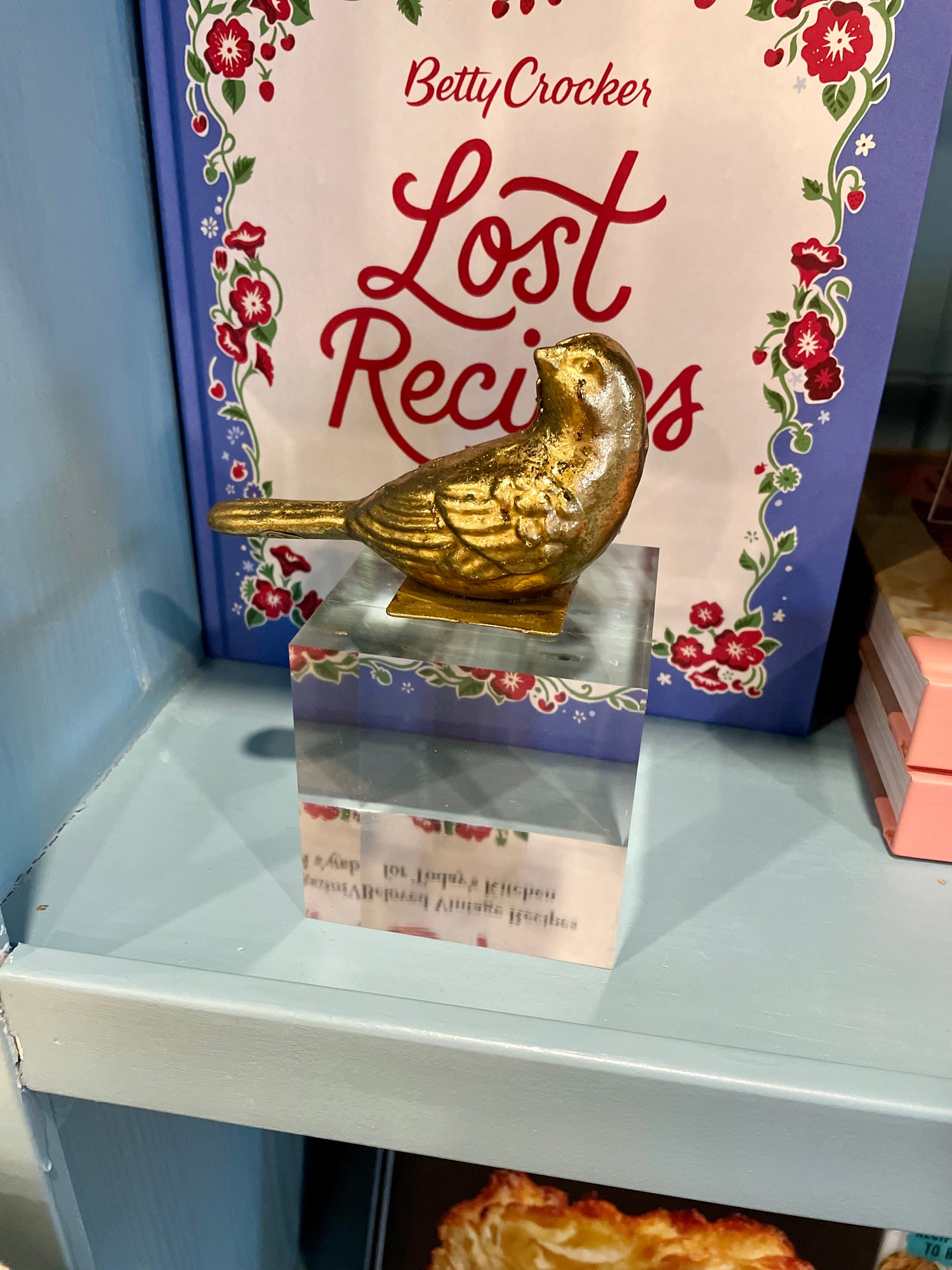 Gold Bird on Acrylic Block