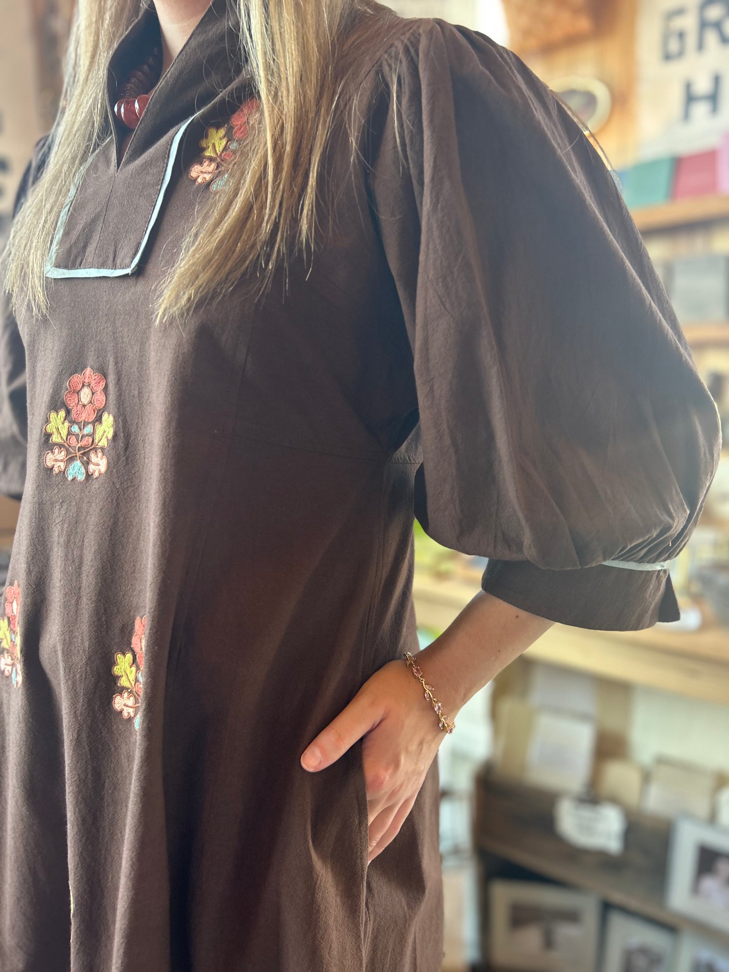 Kaftan Dress with FolkLoric Embroidery