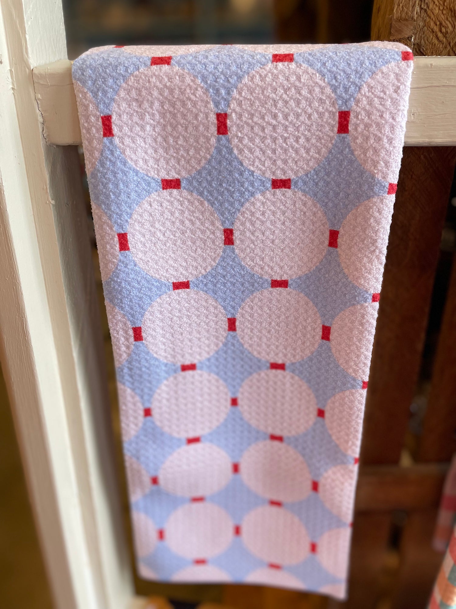 Mist Blue Oasis Geometry Tea Towel