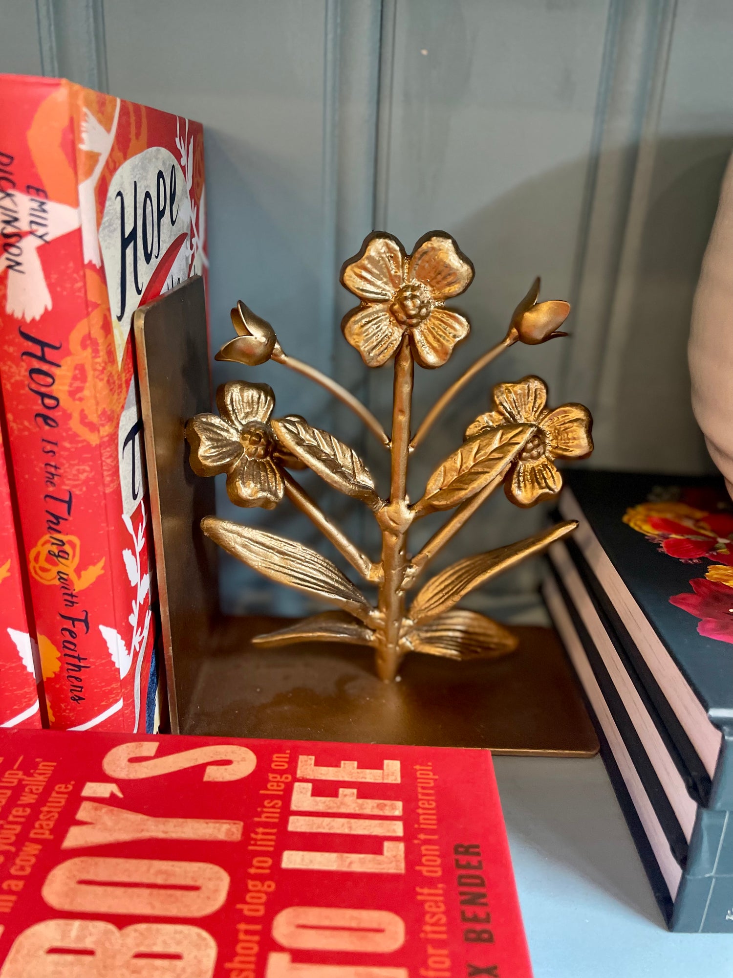 Cast Iron Flower Bookends