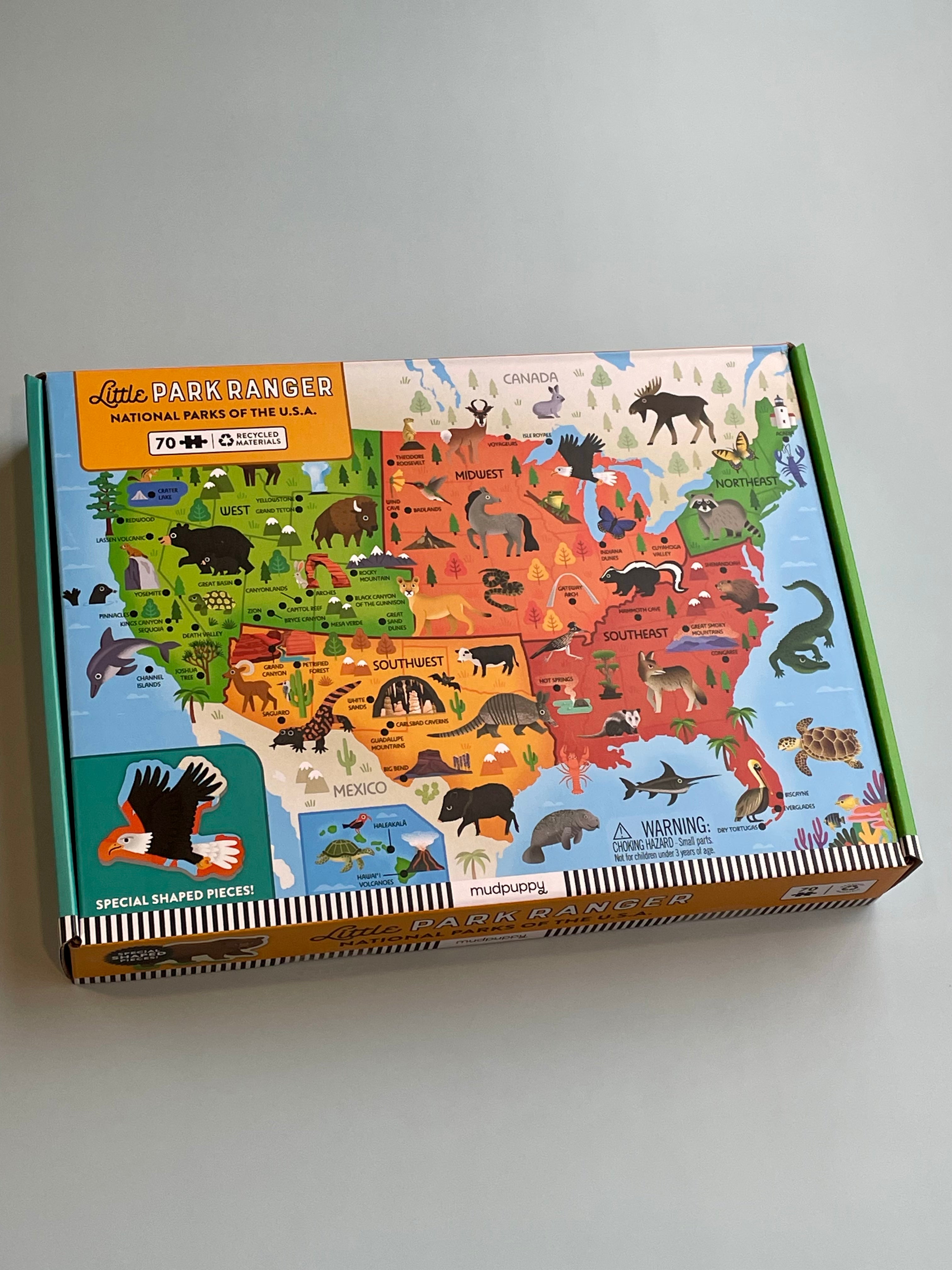Little Park Ranger : National Parks Map of the U.S.A. Puzzle – American ...