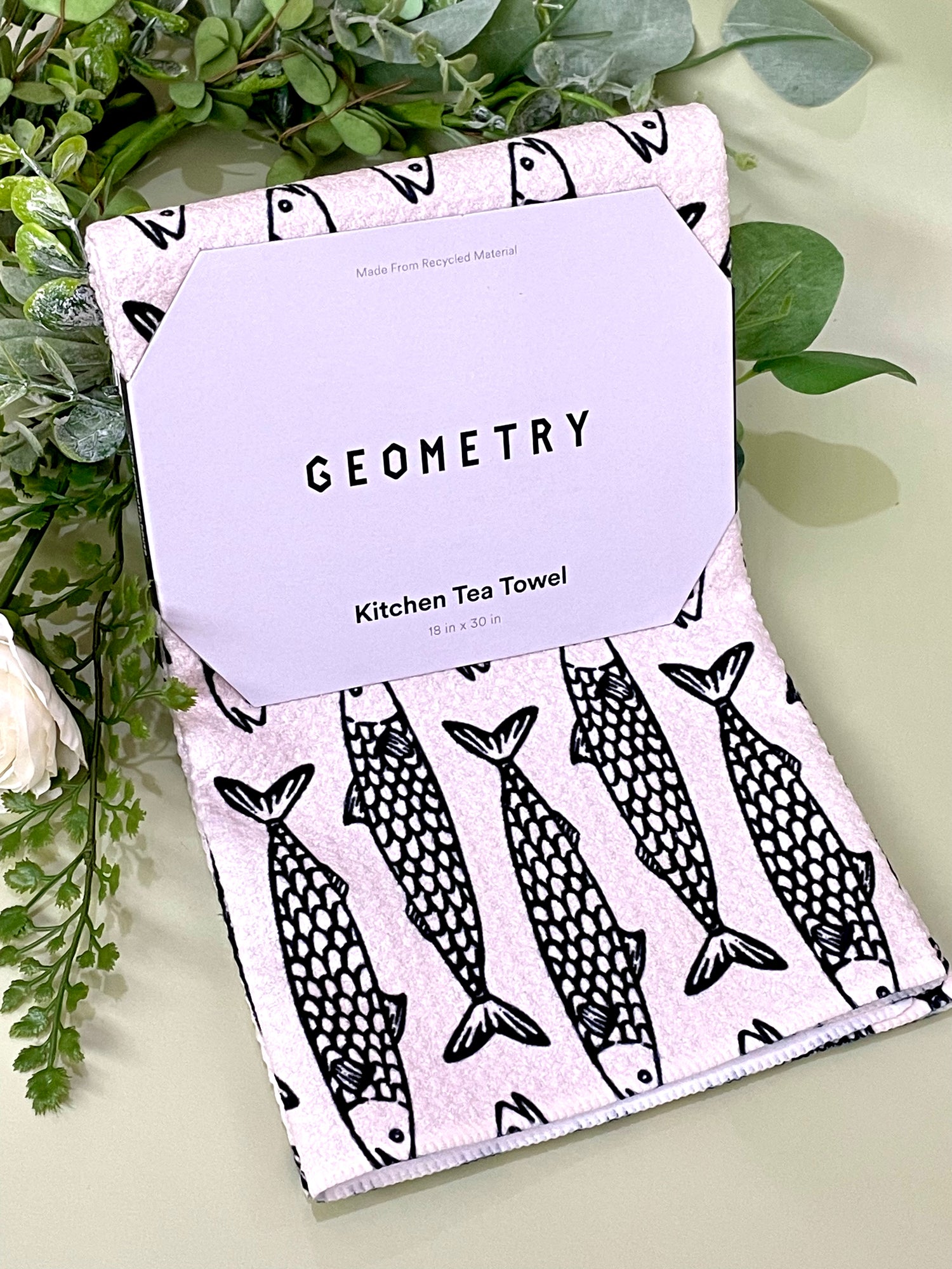 Fish Friends Geometry Tea Towel