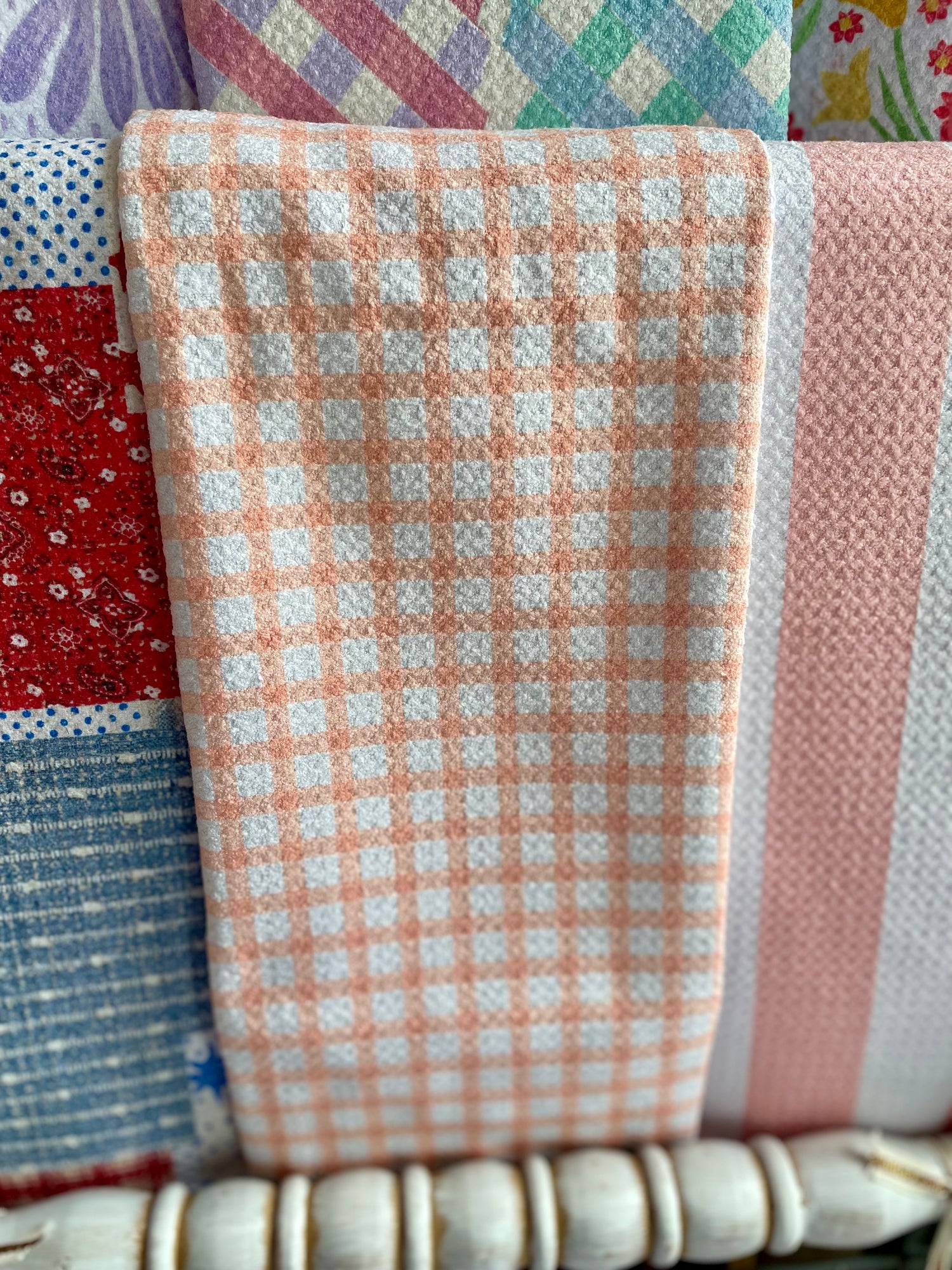 Peach Darling Geometry Tea Towel