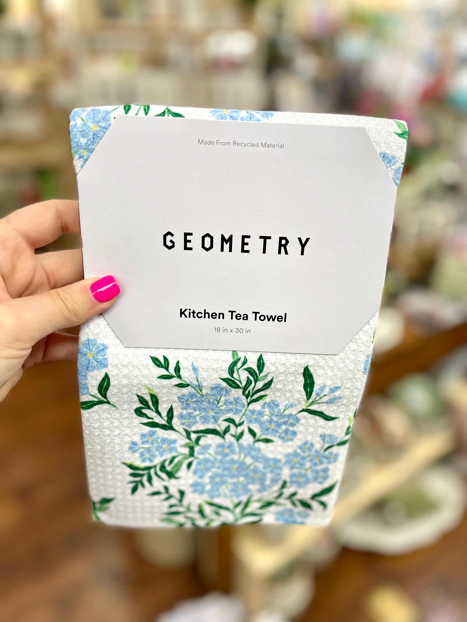 Plumbago Geometry Tea Towel