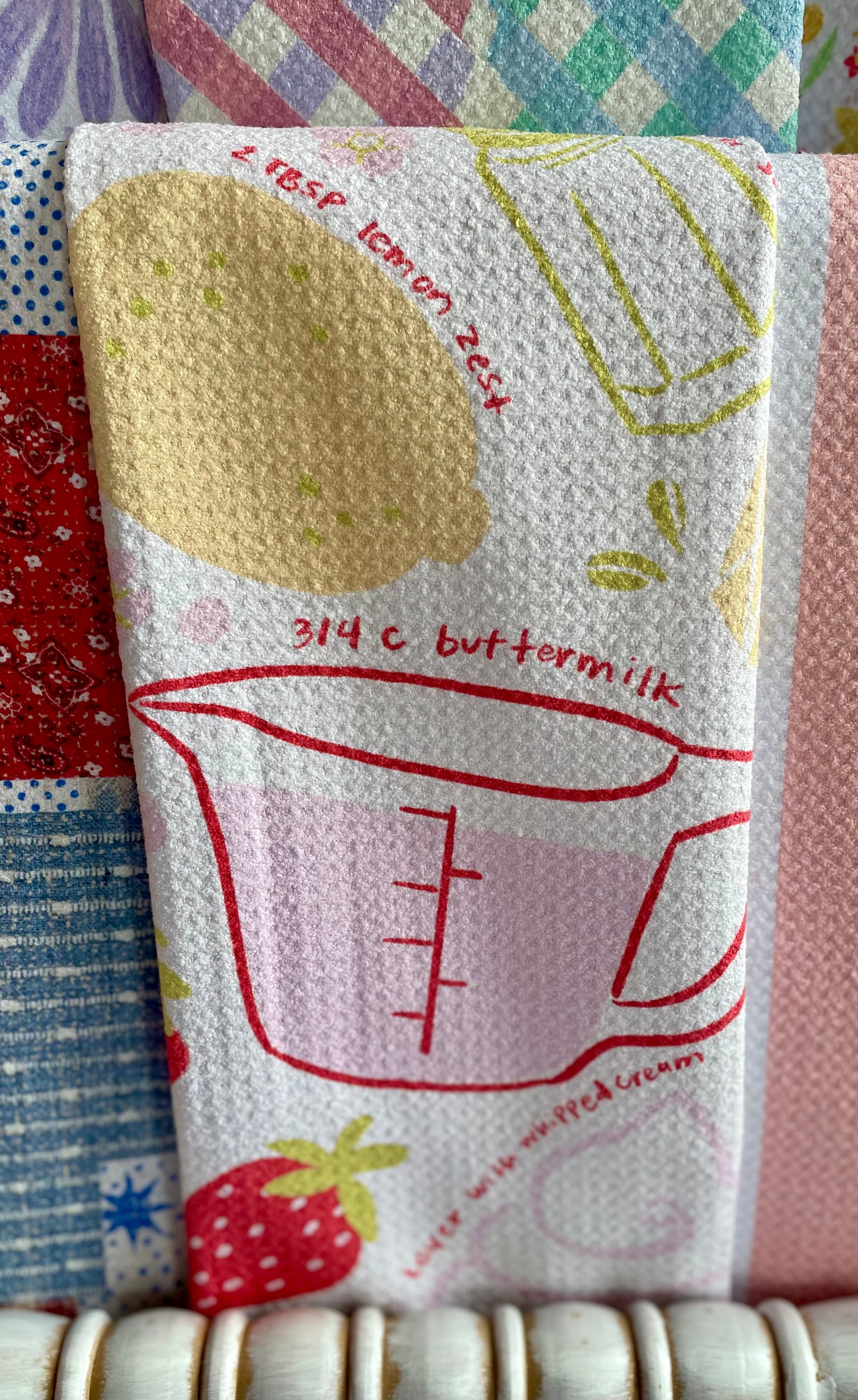 Fresh Shortcake Geometry Tea Towel