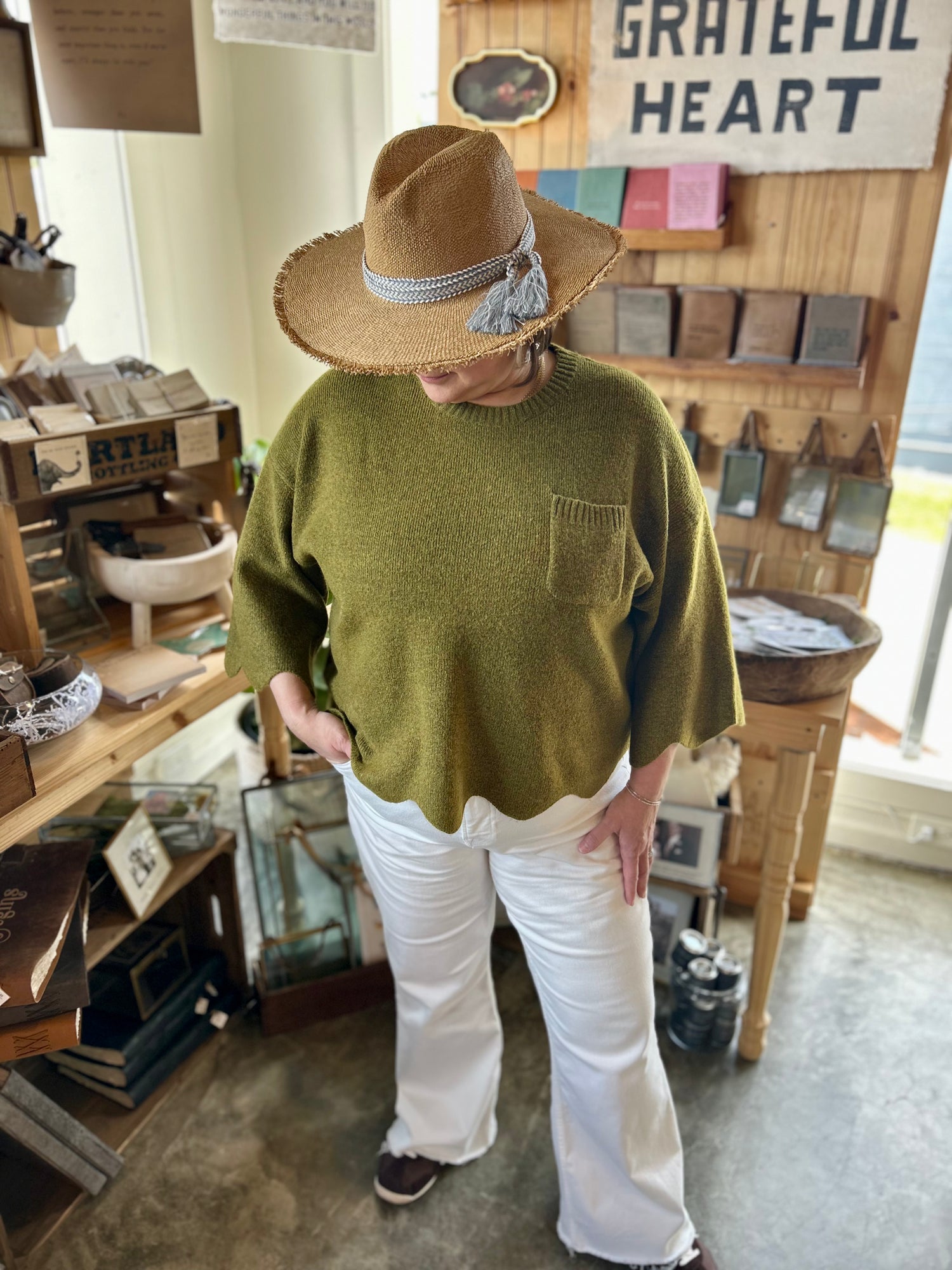 Olive Edge Sweater