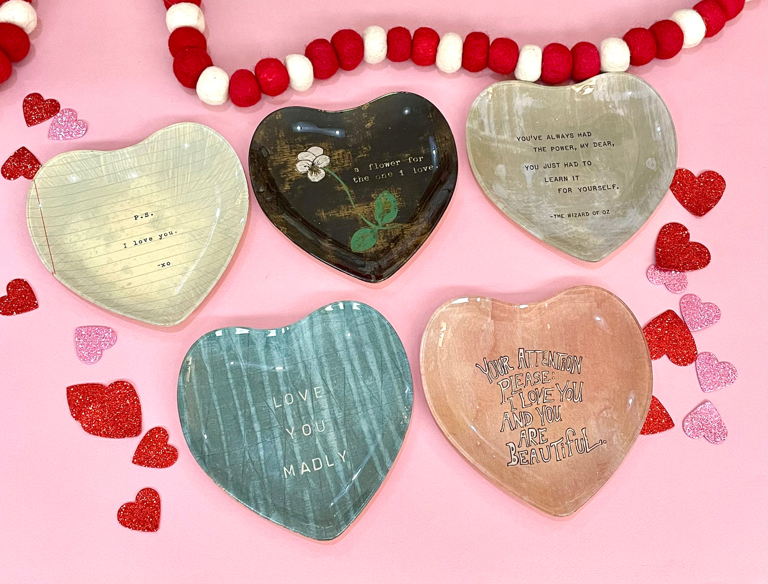 Small Heart Decoupage Plates