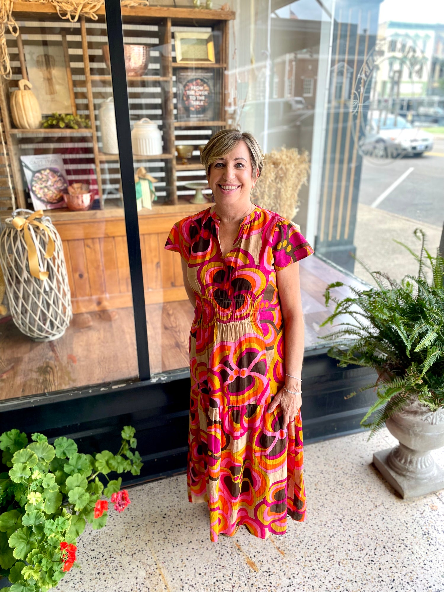 Bold Floral Midi Dress