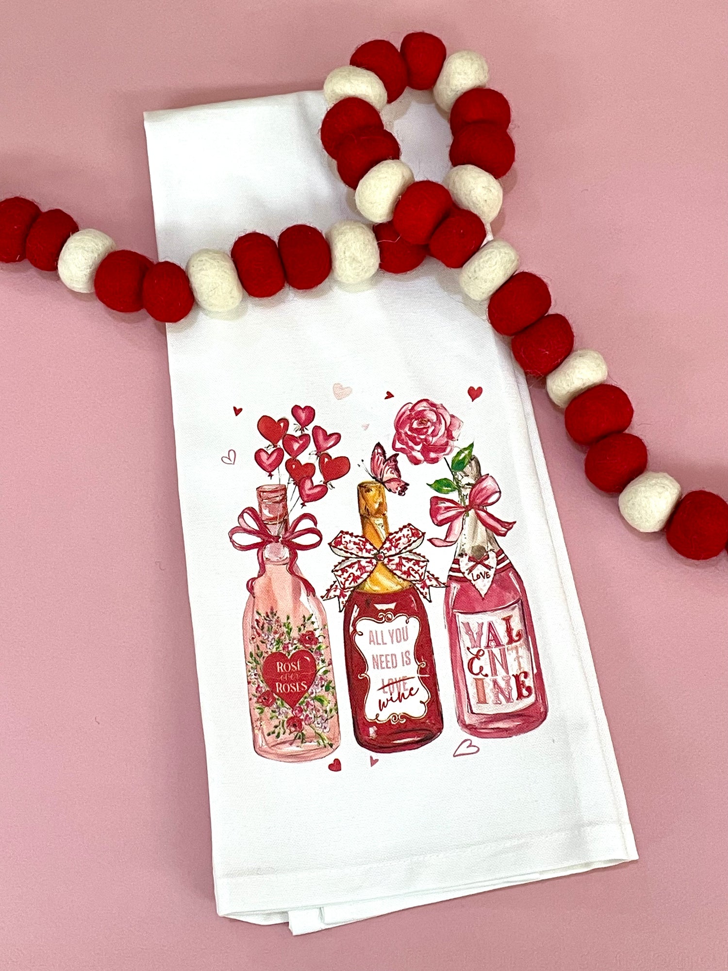 Tea Towel Valentine Bottle