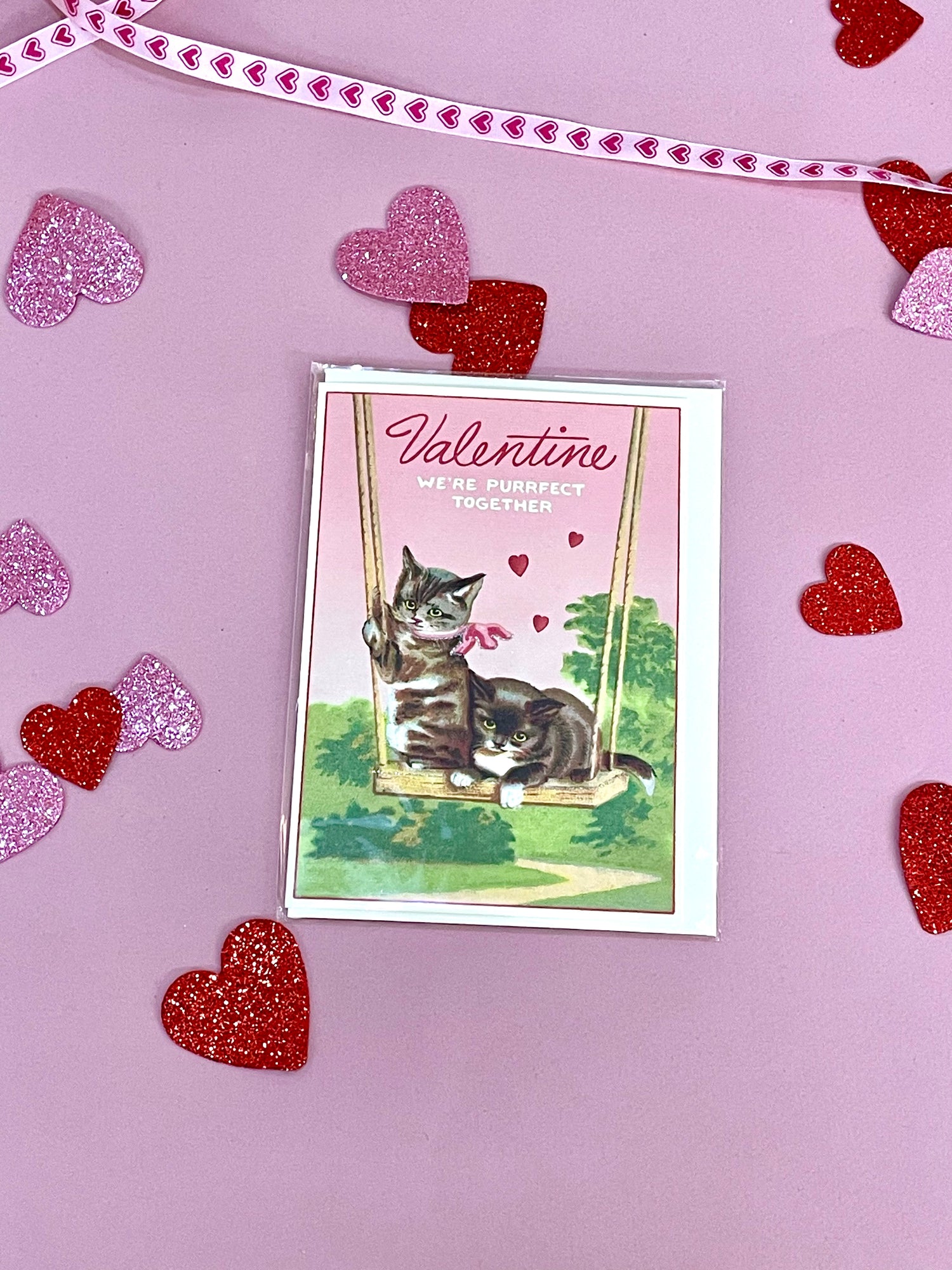 Valentine Cat Greeting Card