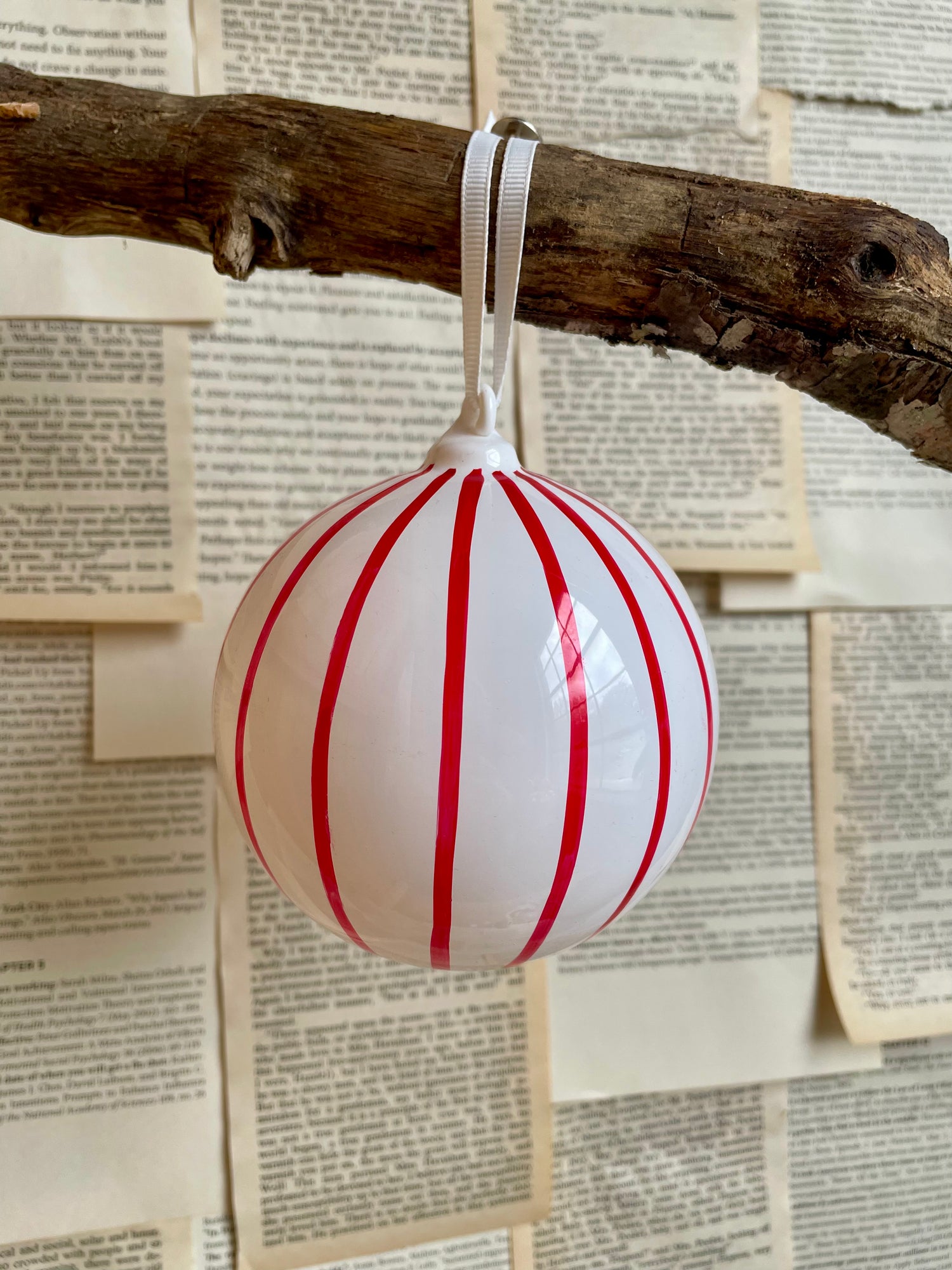 Striped Bauble Ornament Lg