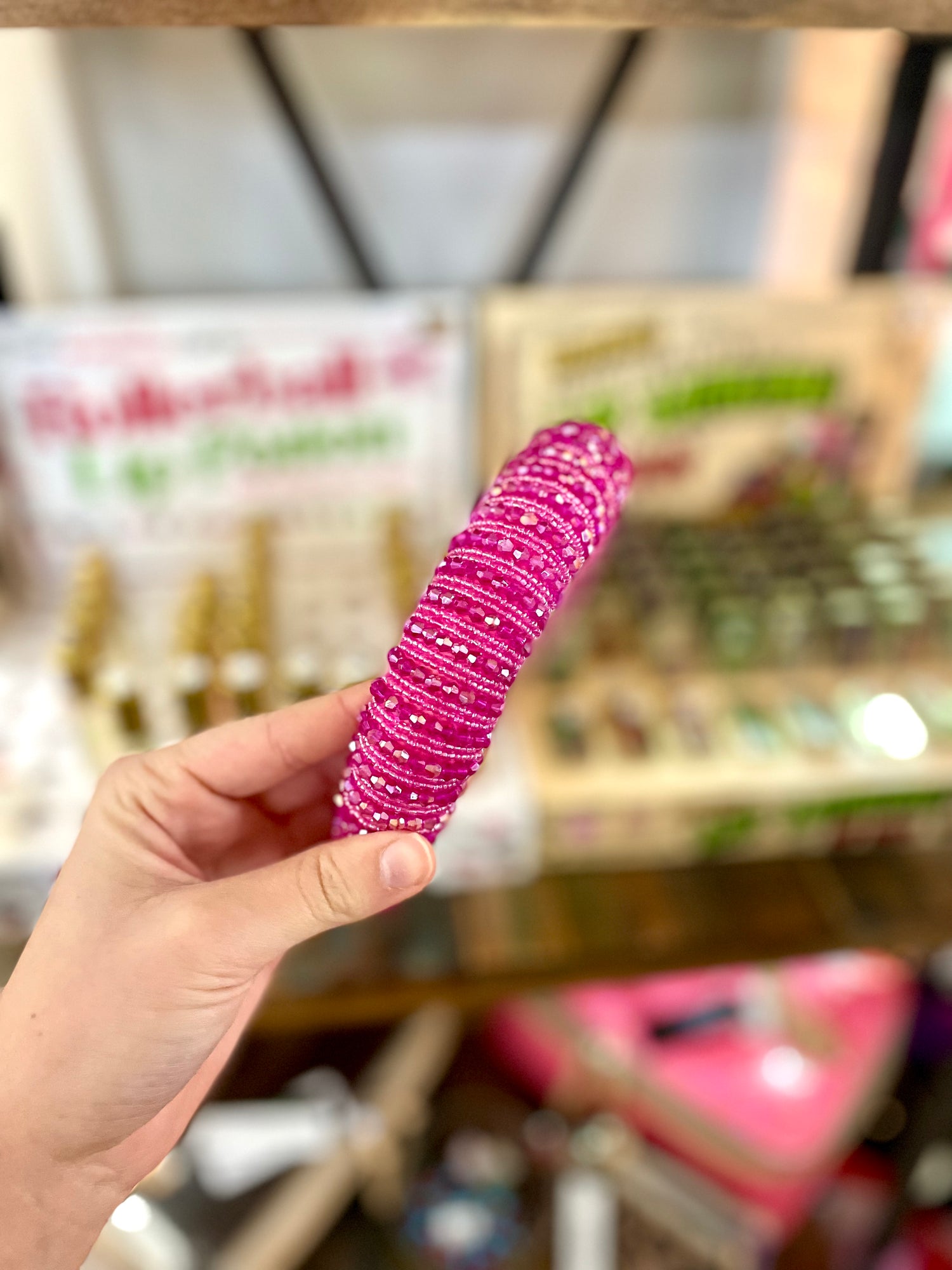 Glass Stripe Fuchsia Headband