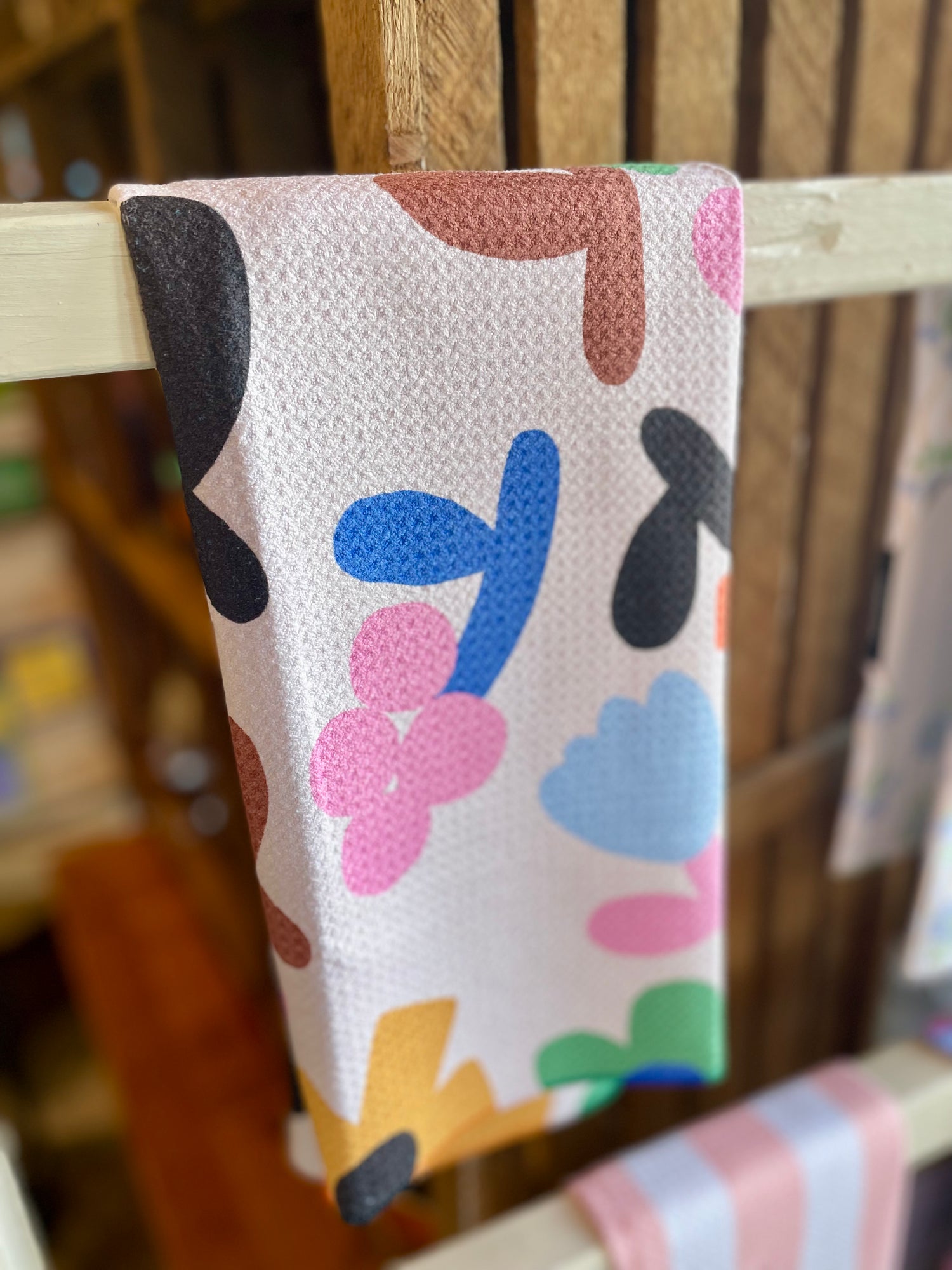 Sunny Bloom Geometry Tea Towel