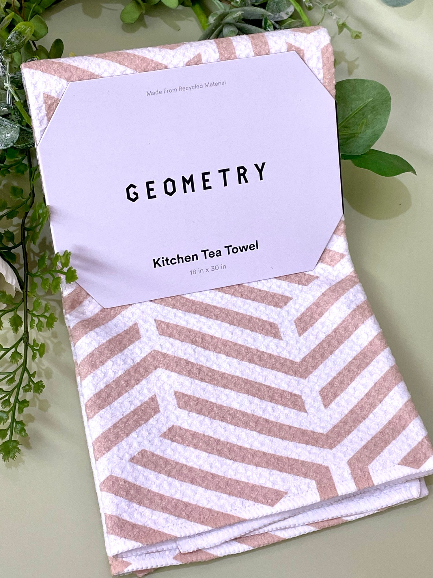 Stacked Cubes Geometry Tea Towel