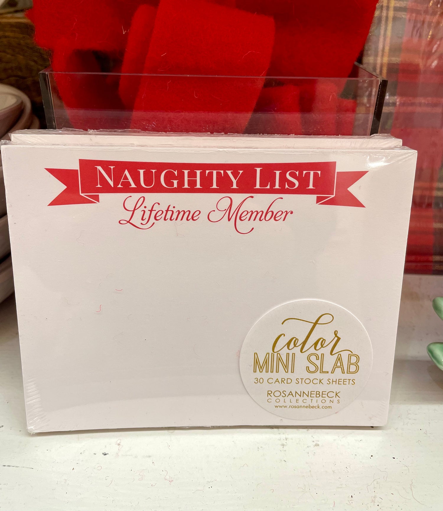 Naughty List Lifetime Member Mini Slab Notepad