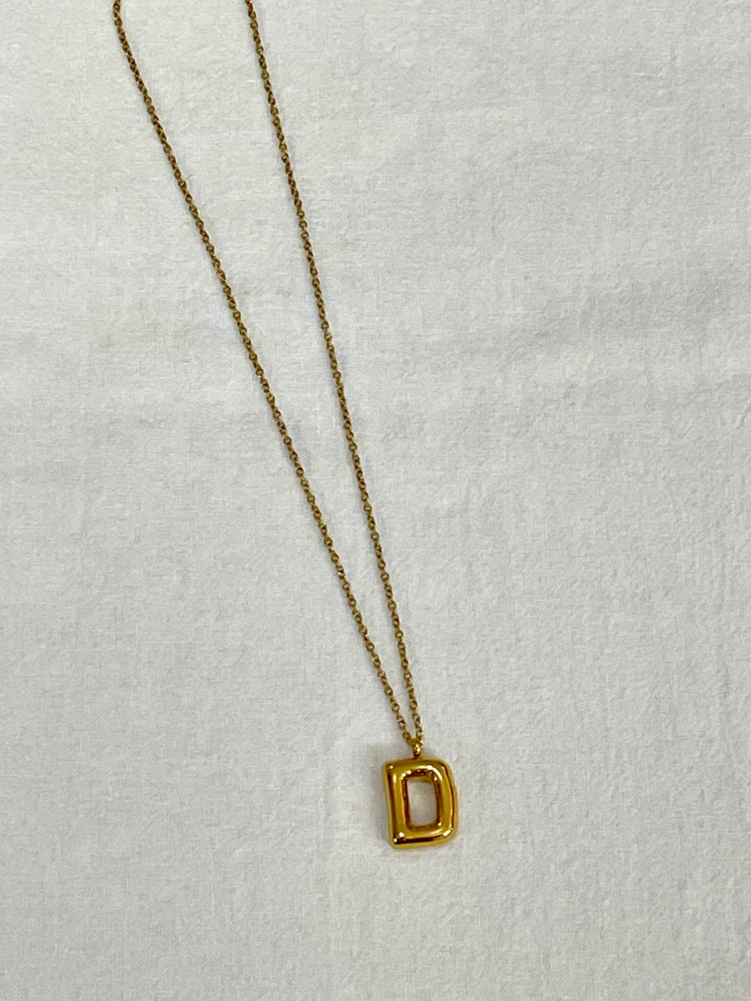 Gold Initial Necklace D