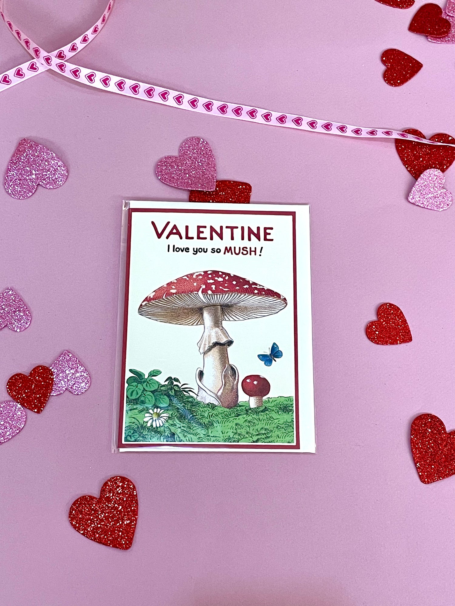 Valentine Mushroom Greeting Card