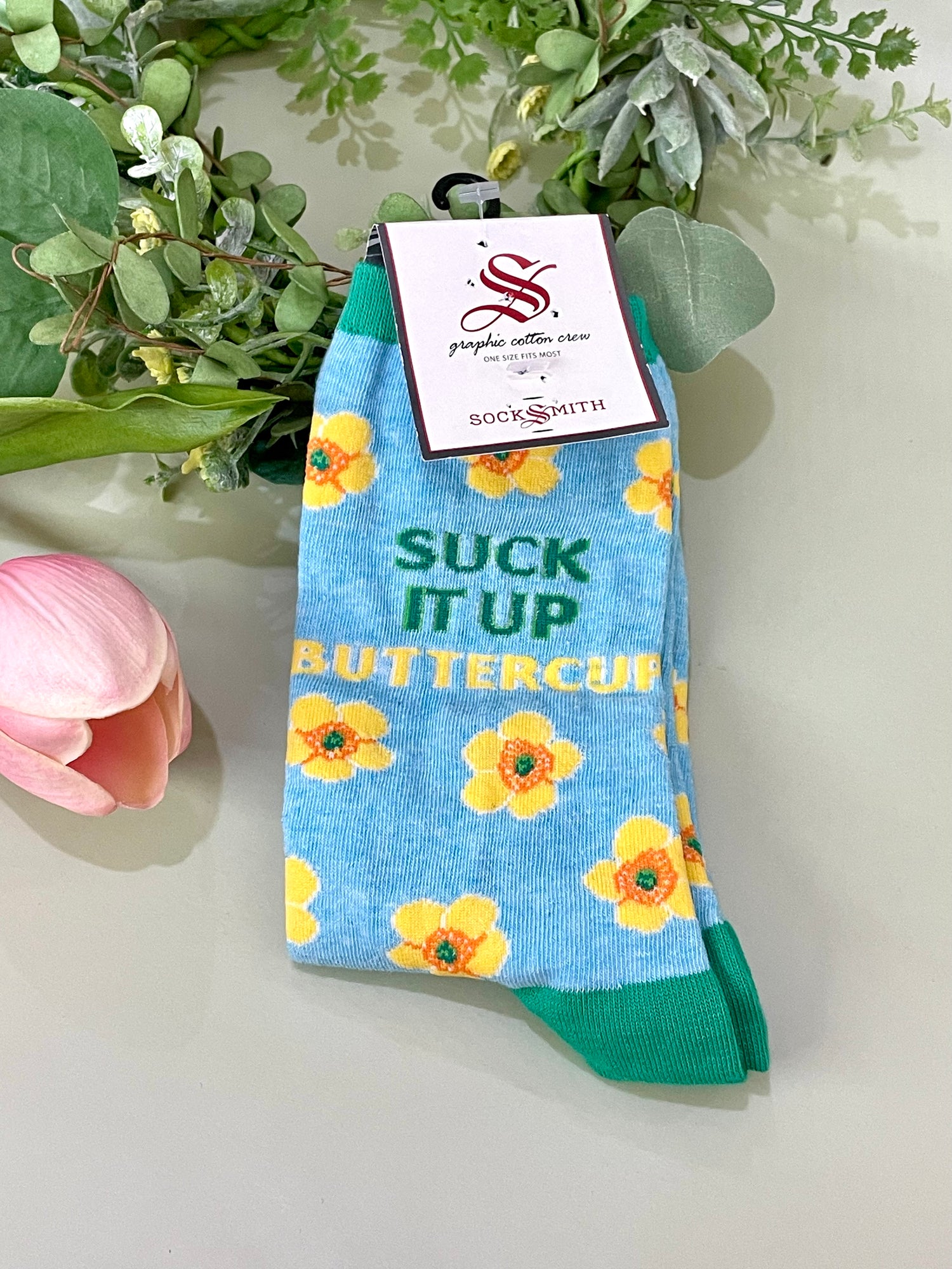 Sock Smith Suck It Up Buttercup Blue