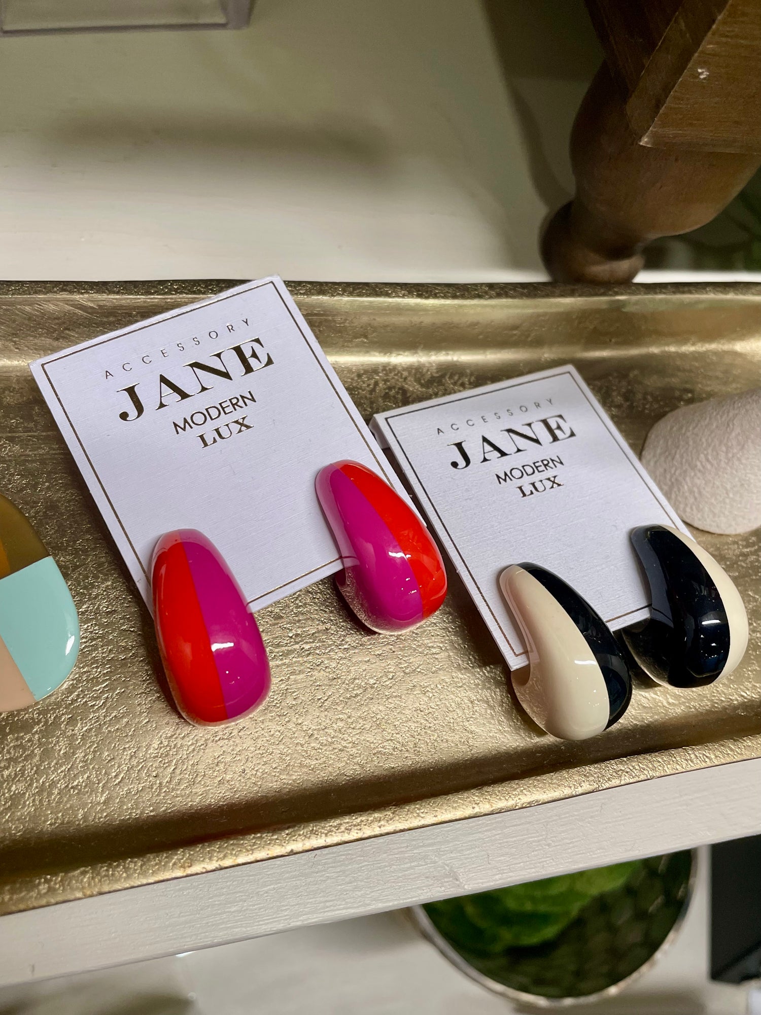Color Block Teardrop Earrings
