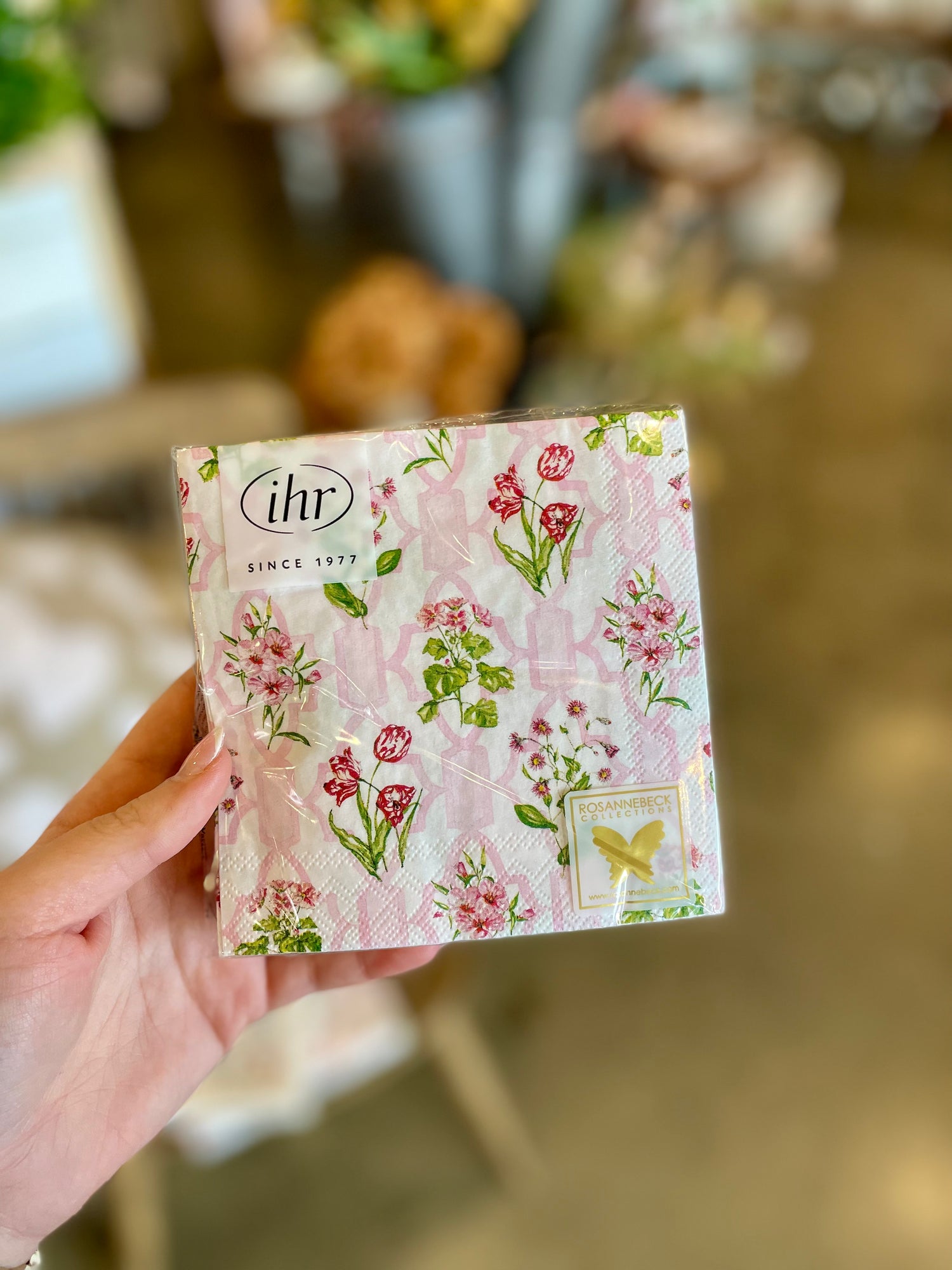 Pink Trellis Cocktail Napkins