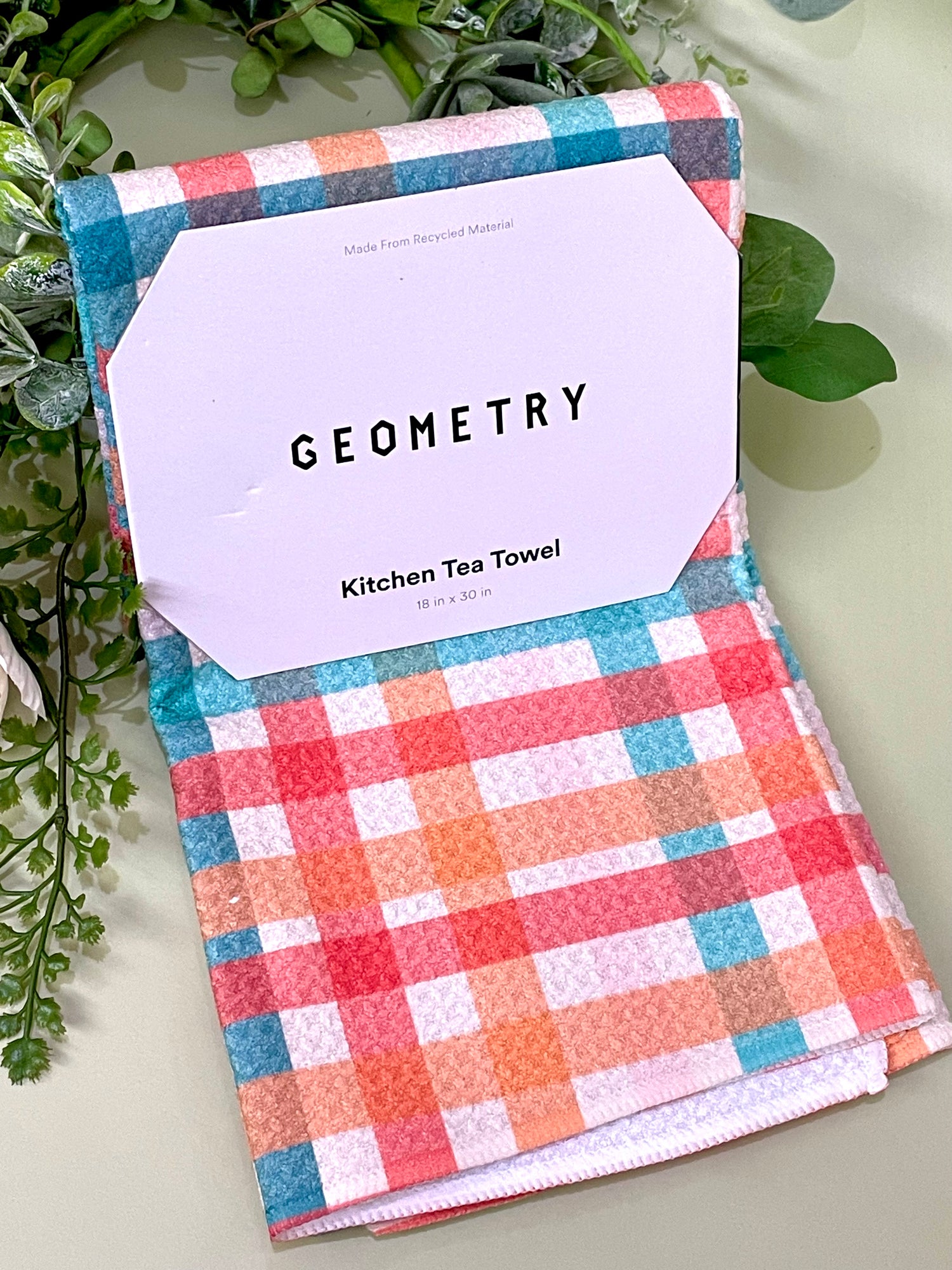 Pick Me Gingham Geometry Tea Towel