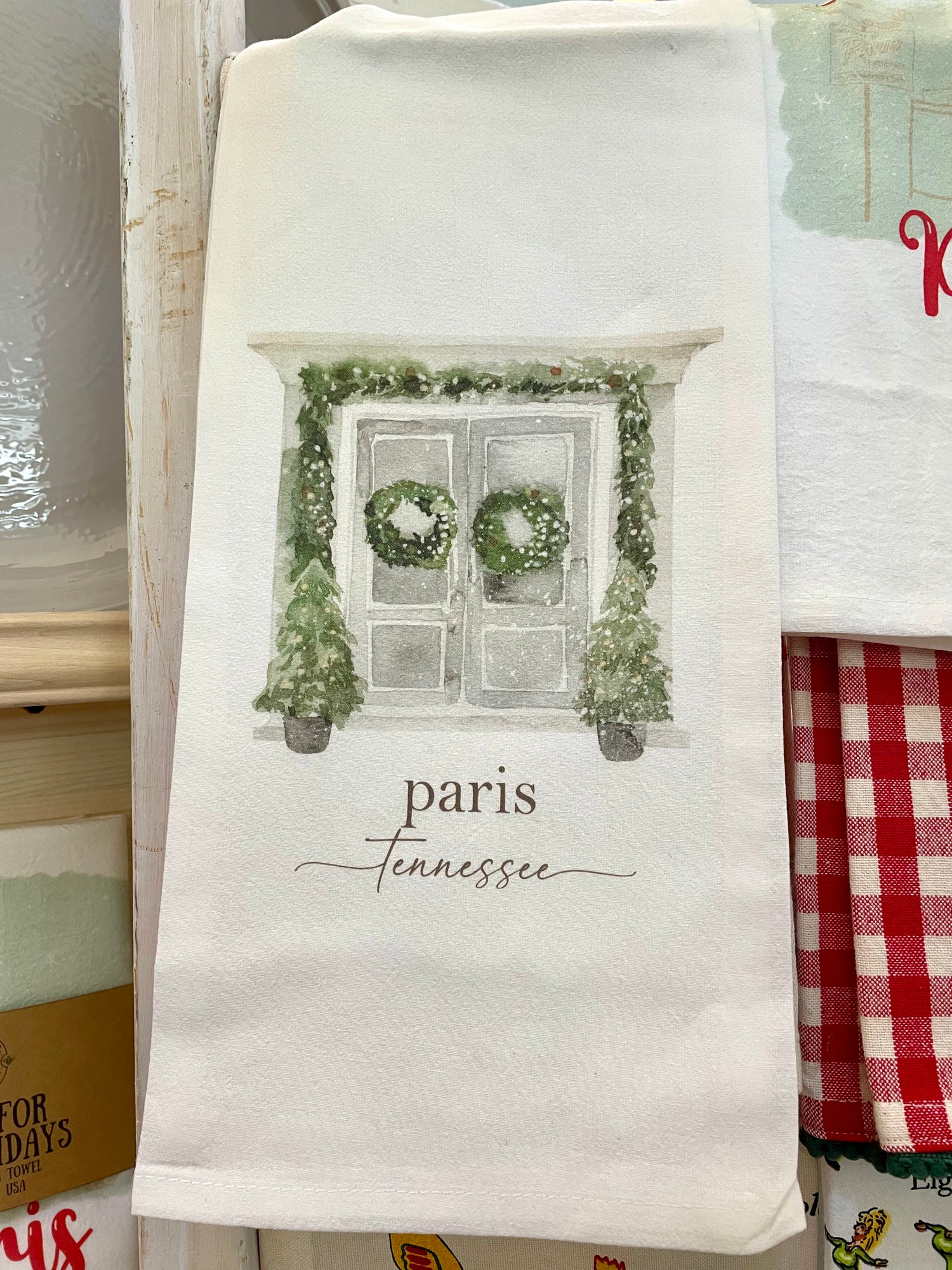 Christmas Doors Tea Towel